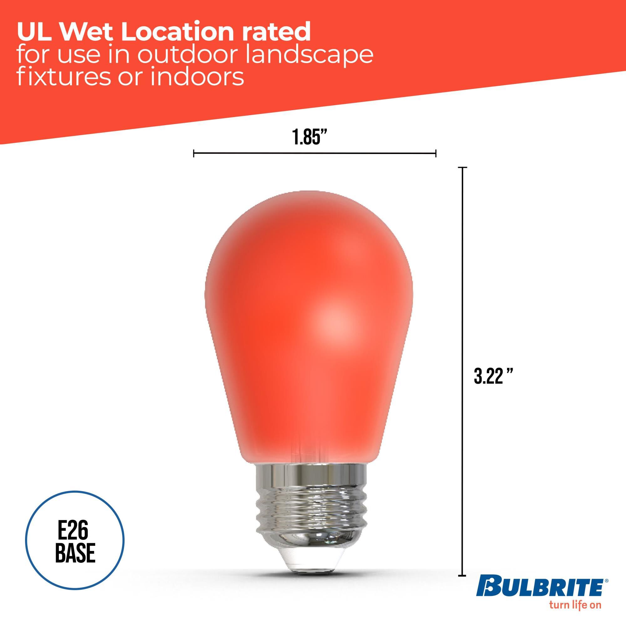Ceramic Red S14 Base E26 LED Light Bulb by Bulbrite