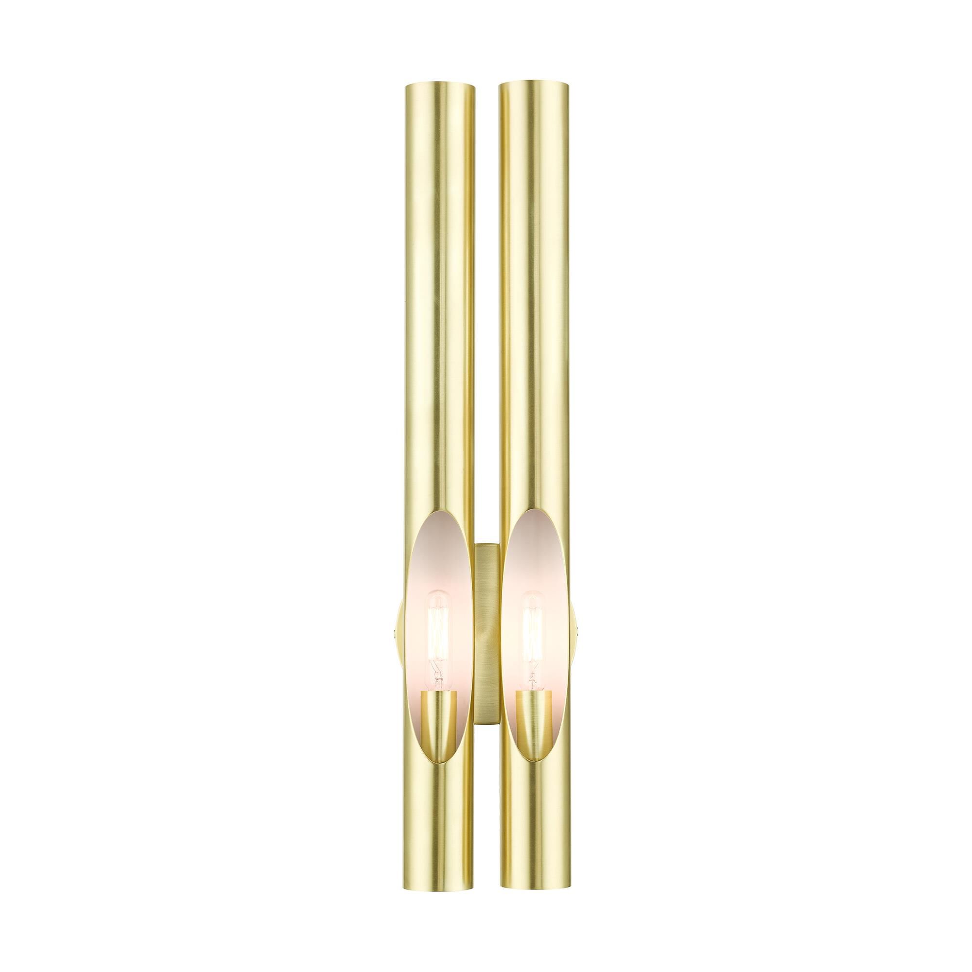 Shown in Satin Brass finish and Hand Welded Satin Brass shade