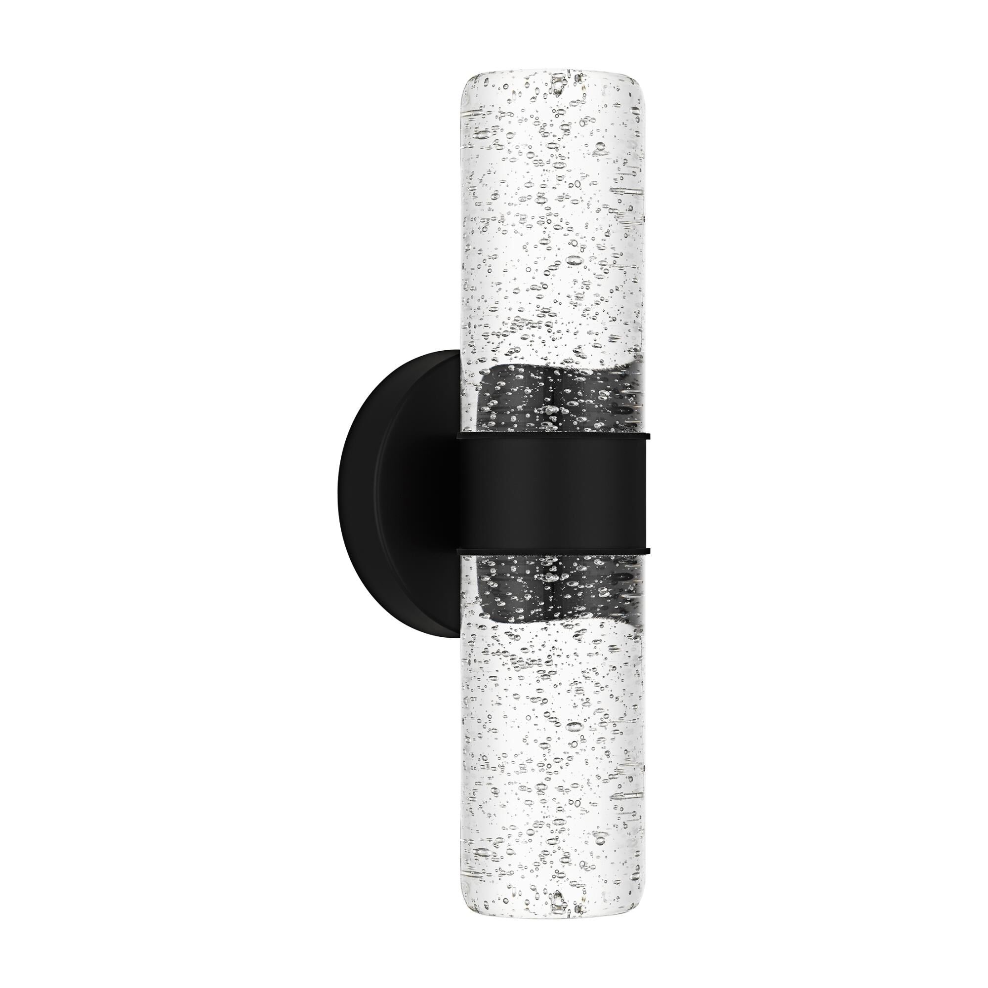 Shown in Matte Black finish and Clear Bubble Glass shade