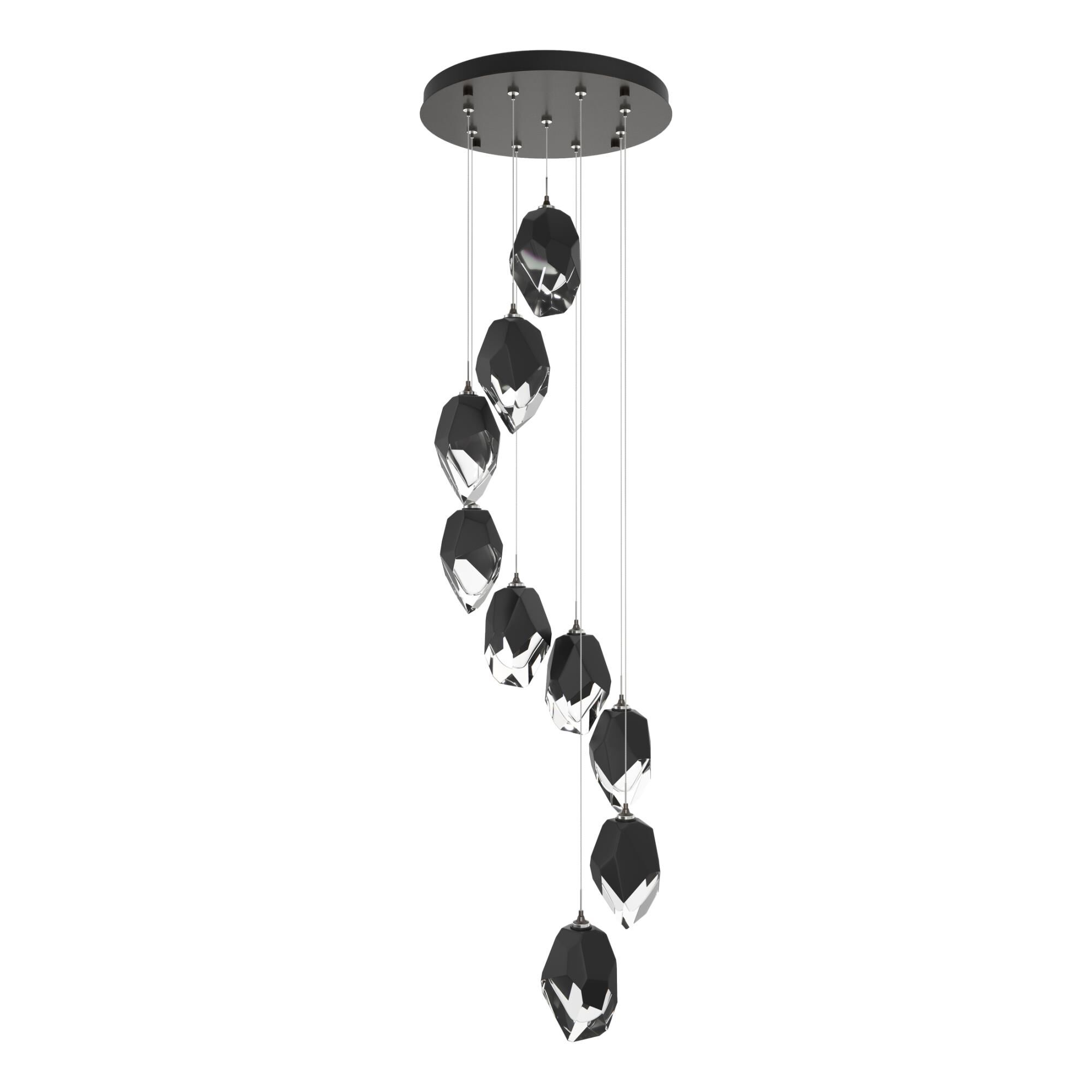 Shown in Oil Rubbed Bronze finish and Black glass and Black Glass shade