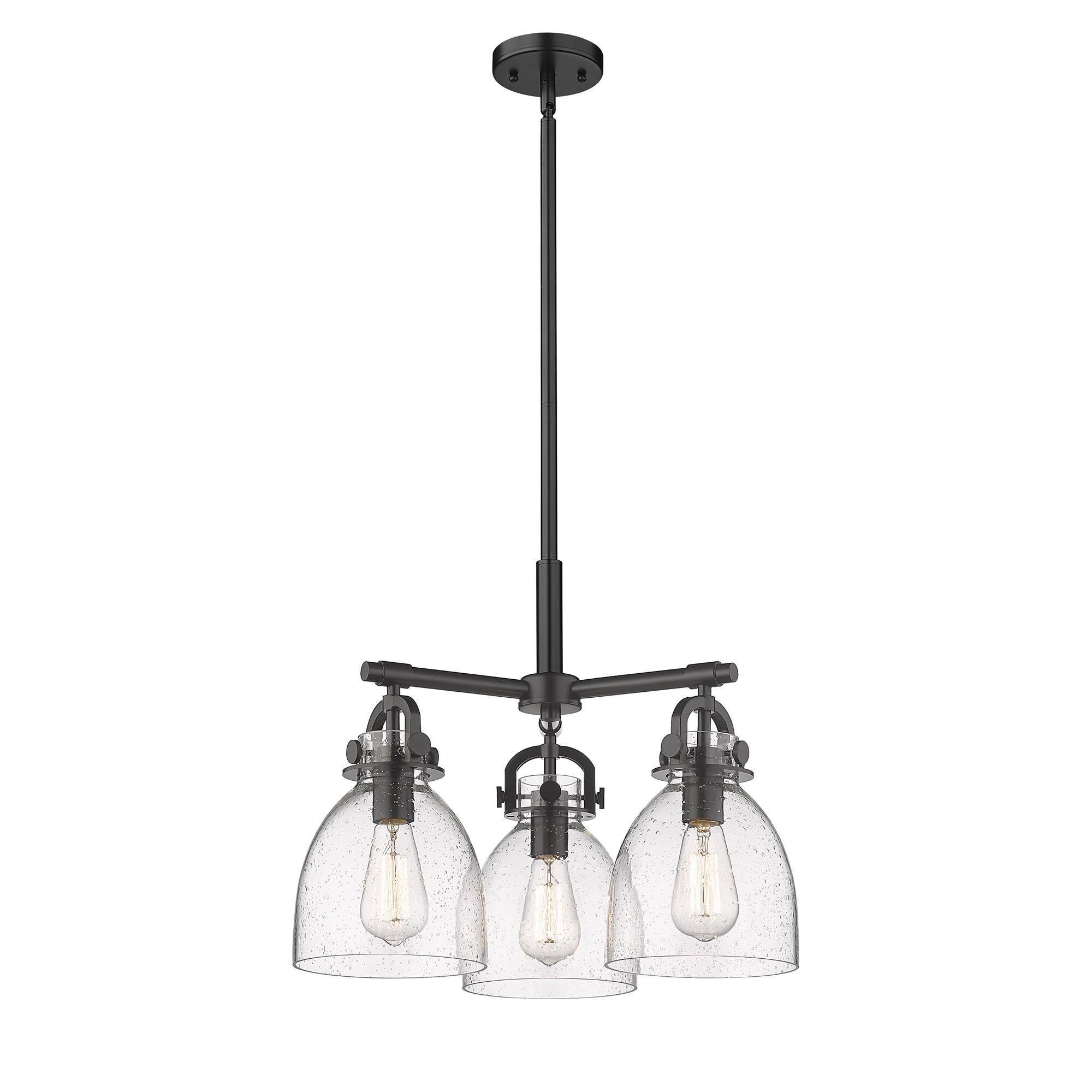 Shown in Matte Black finish and Seedy glass
