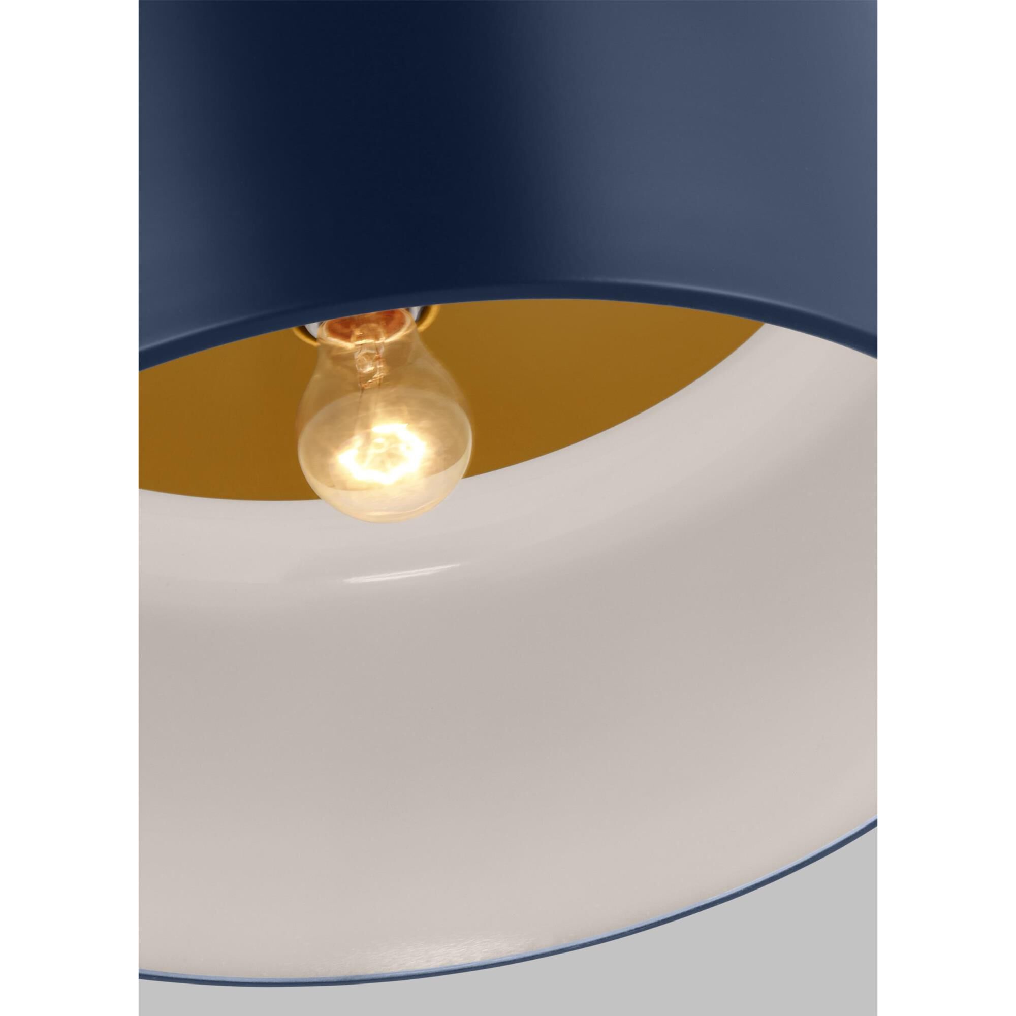 Shown in Navy finish and Navy glass and Navy Steel shade