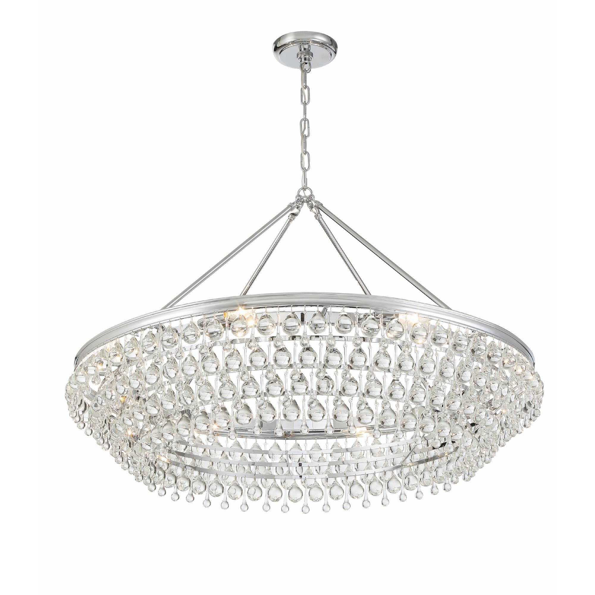 Shown in Polished Chrome finish and Clear Glass Drops crystal