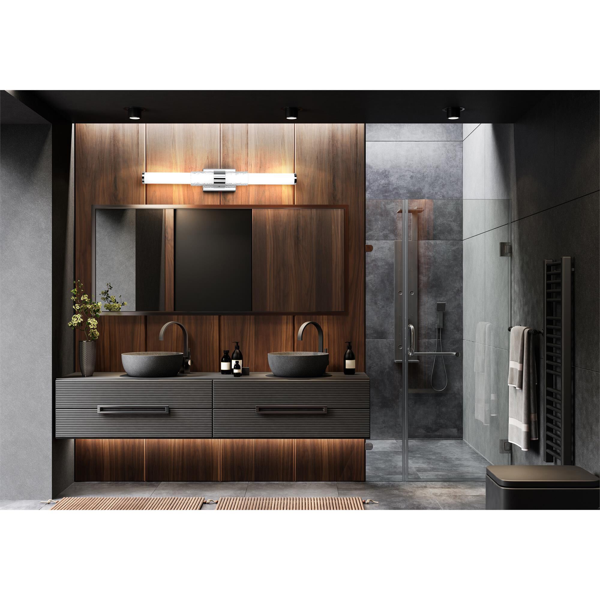 Shown in Chrome finish and Matte Opal glass and Matte Opal shade