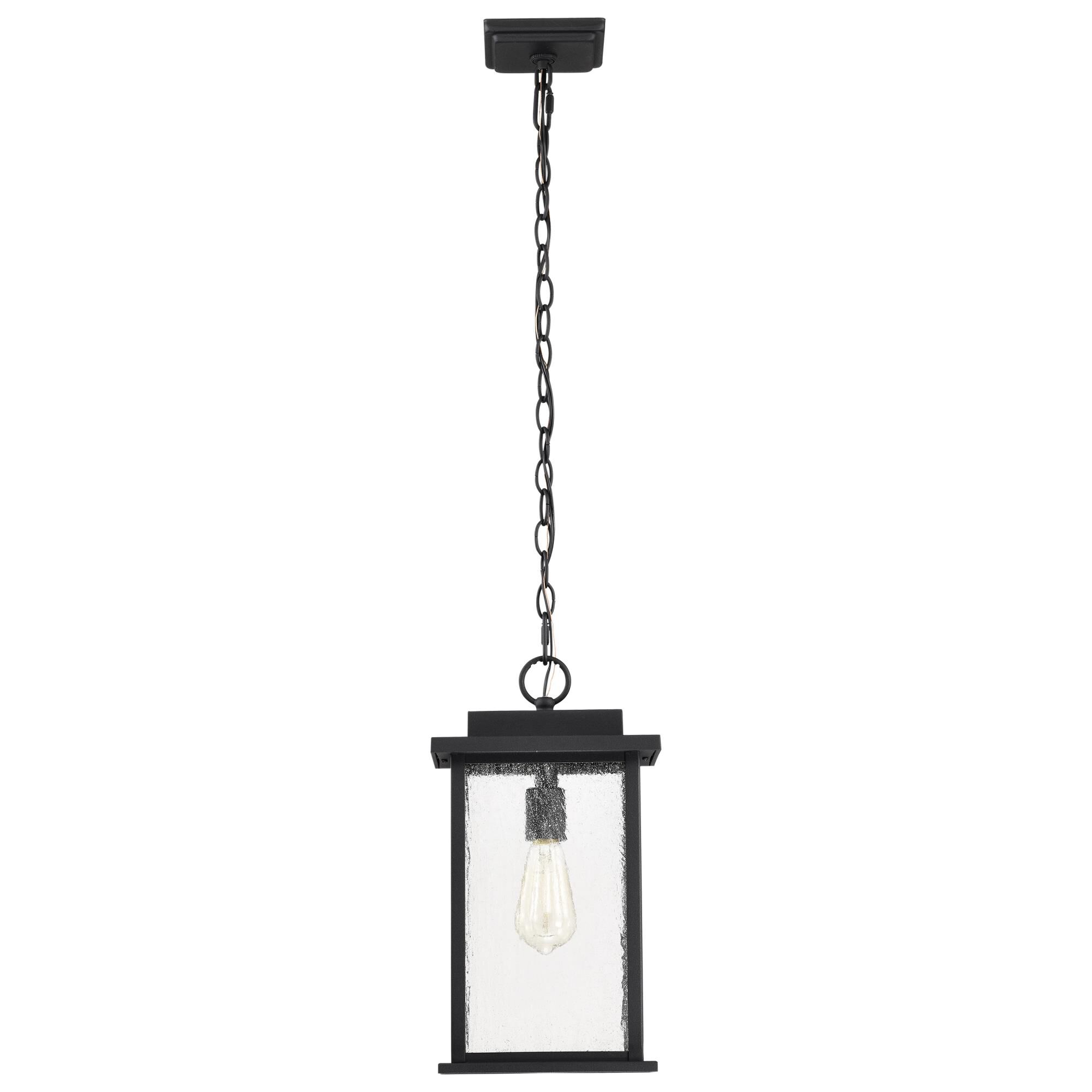 Shown in Matte Black finish and Clear Seeded glass