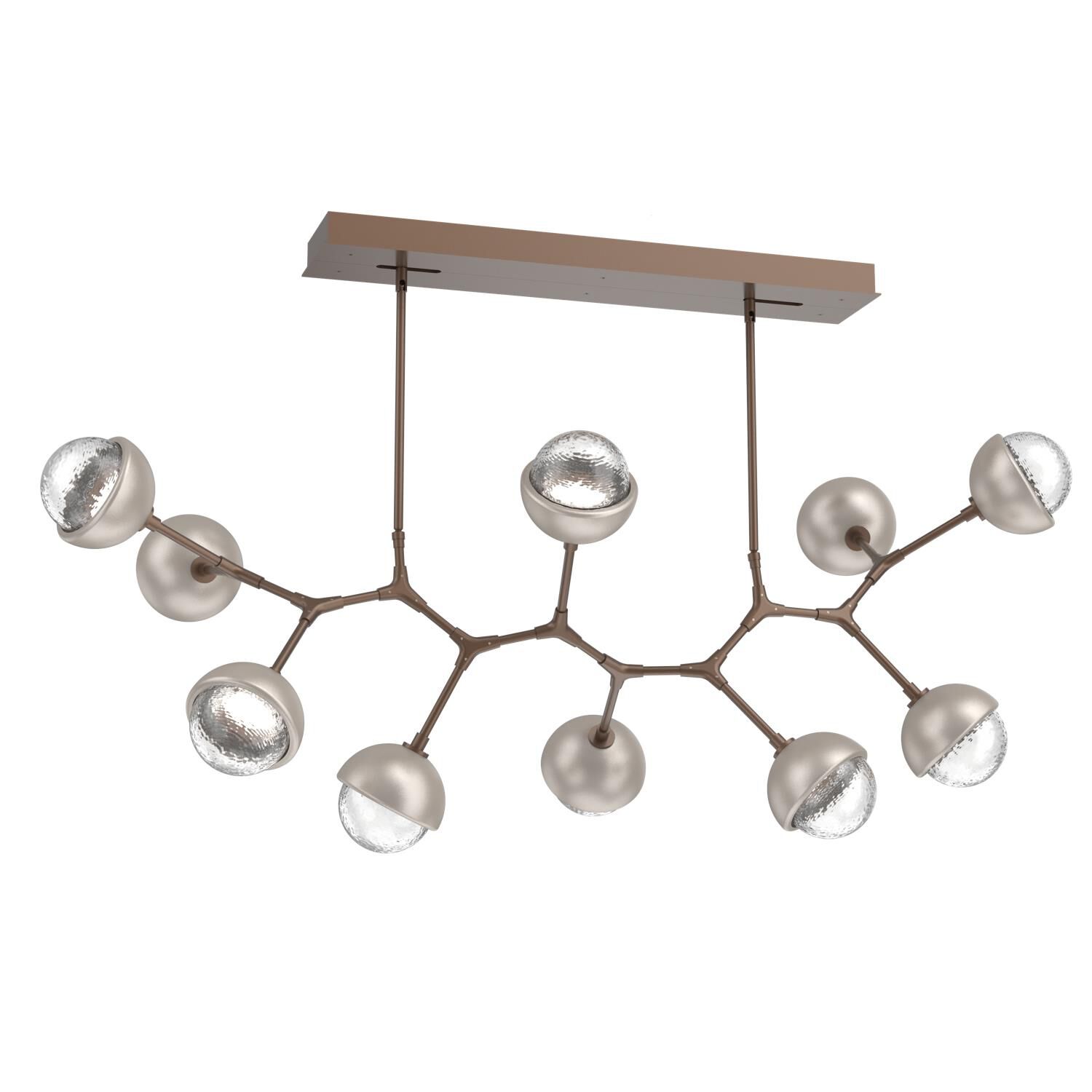 Shown in Burnished Bronze finish and Clear glass and Beige Silver accent