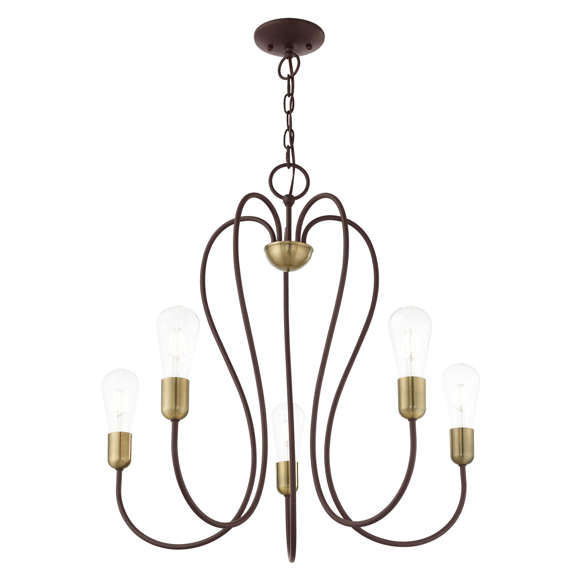 Shown in Bronze With Antique Brass Accents finish