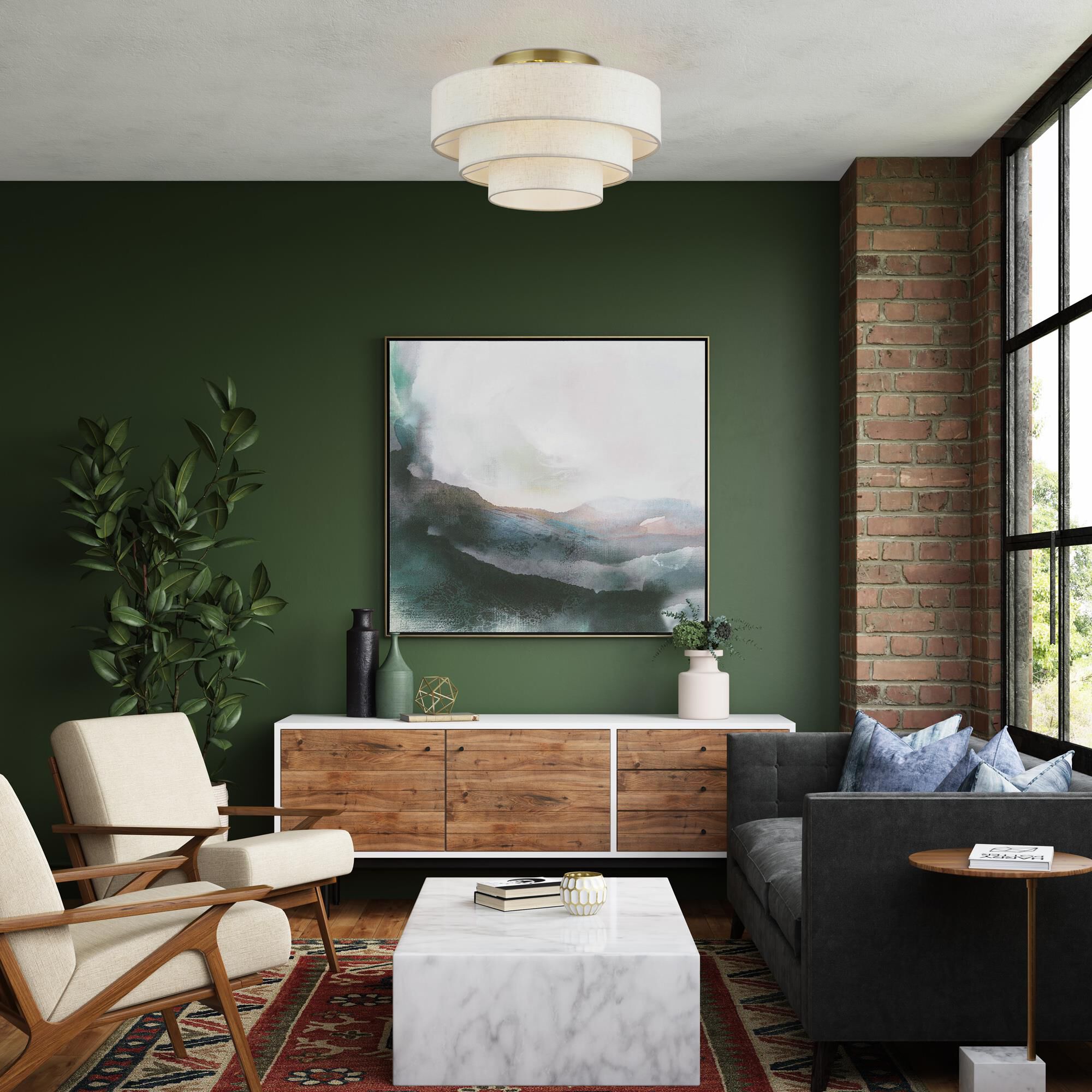 Manorwood 21 Inch Semi Flush Mount by Livex Lighting