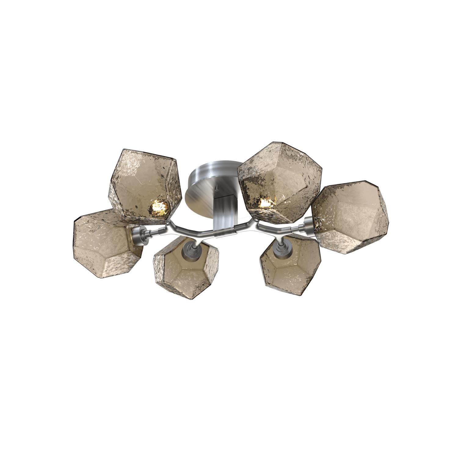 Shown in Satin Nickel finish and Bronze glass