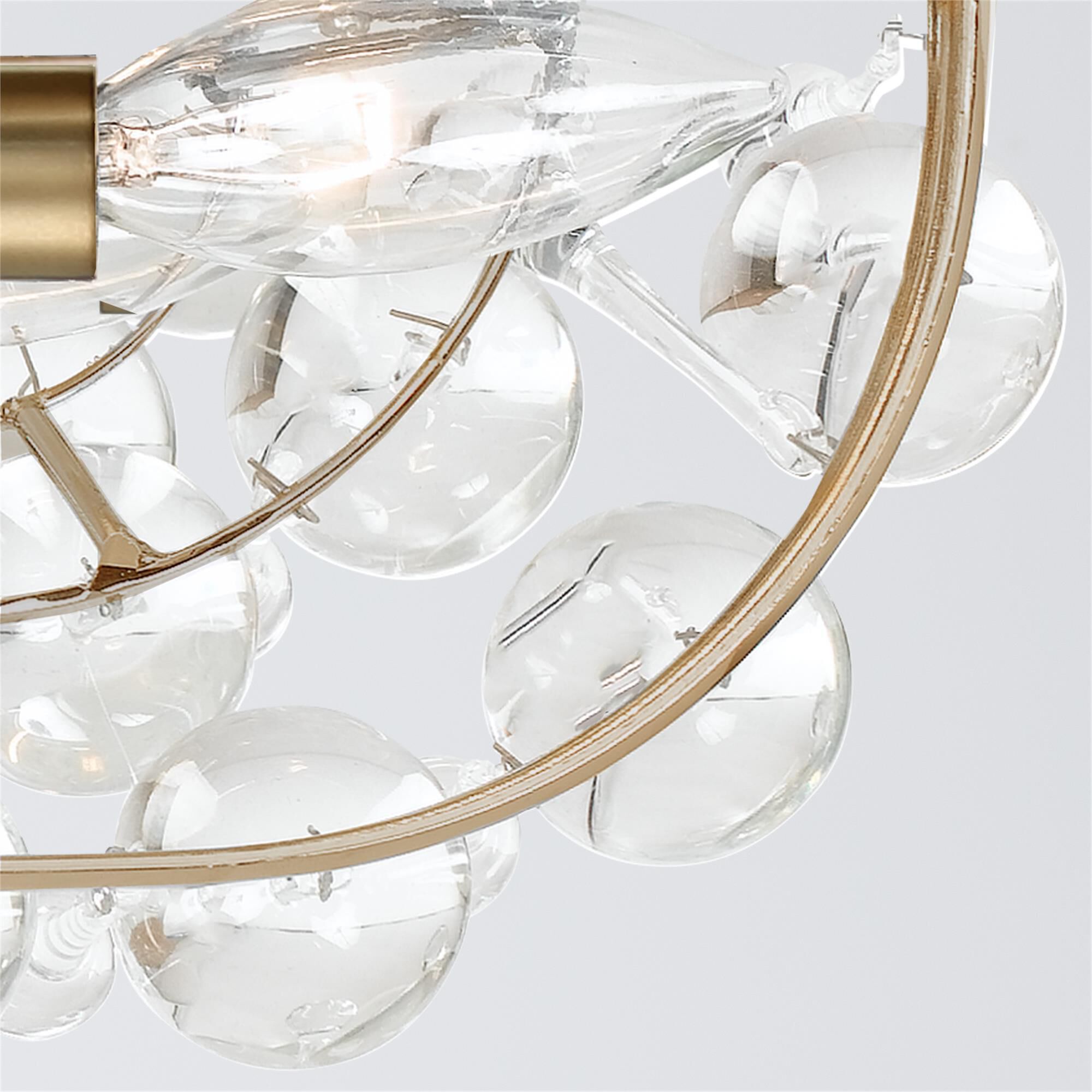 Shown in Vibrant Gold finish and Clear Glass Drops crystal