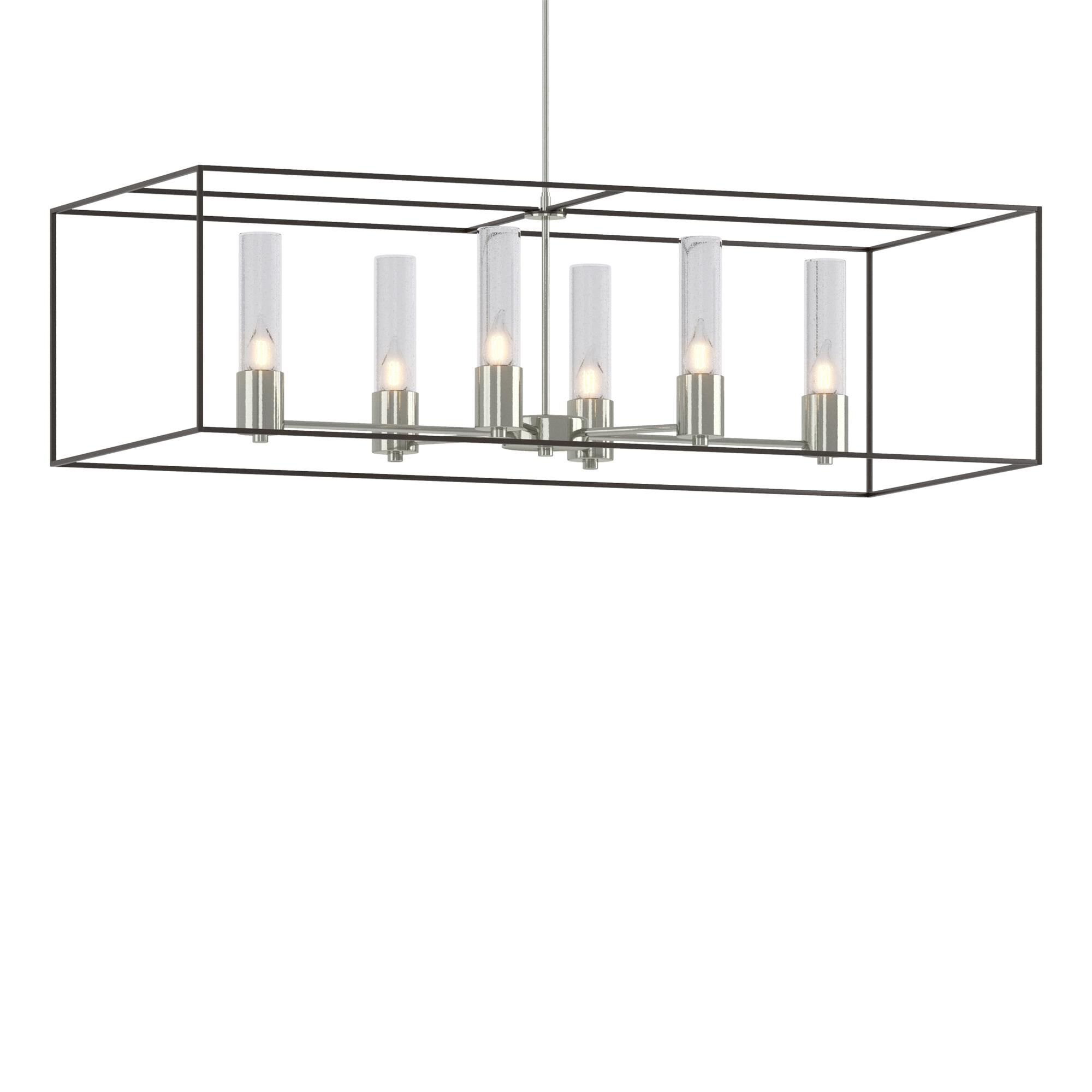 Shown in Sterling finish and Clear glass and Oil Rubbed Bronze accent