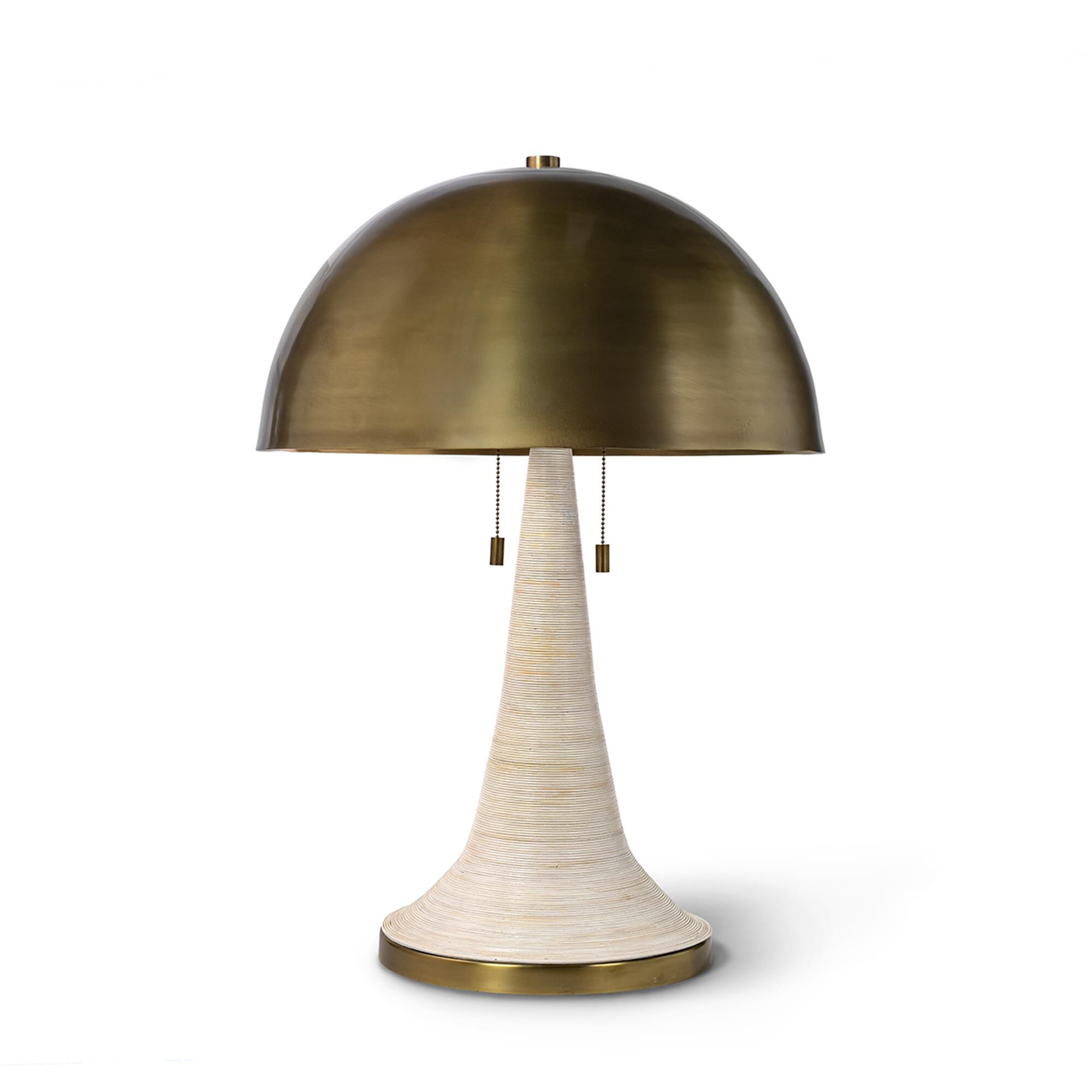 Shown in White Wash finish and Antique Brass  shade