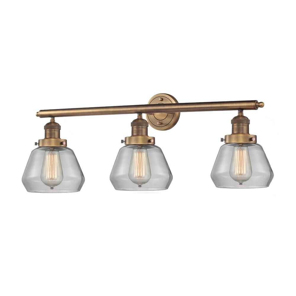 Shown in Brushed Brass finish and Clear glass