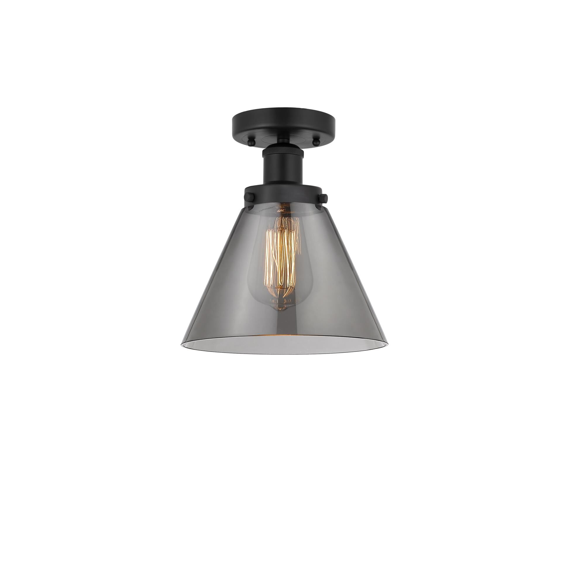Shown in Matte Black, Plated Smoke finish and Plated Smoke glass and Plated Smoke Glass shade
