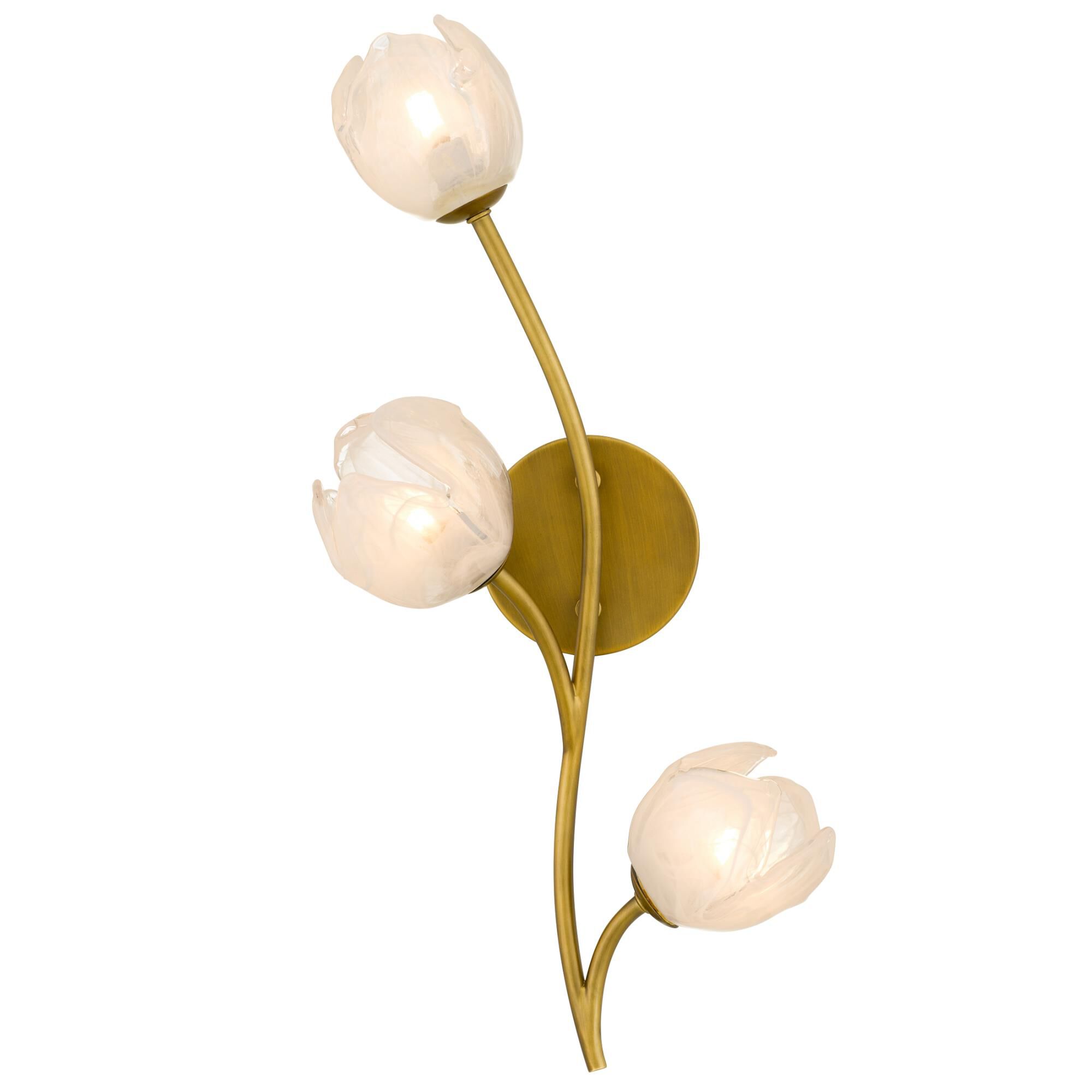 Shown in Vintage Brass finish and White Swirl Glass shade