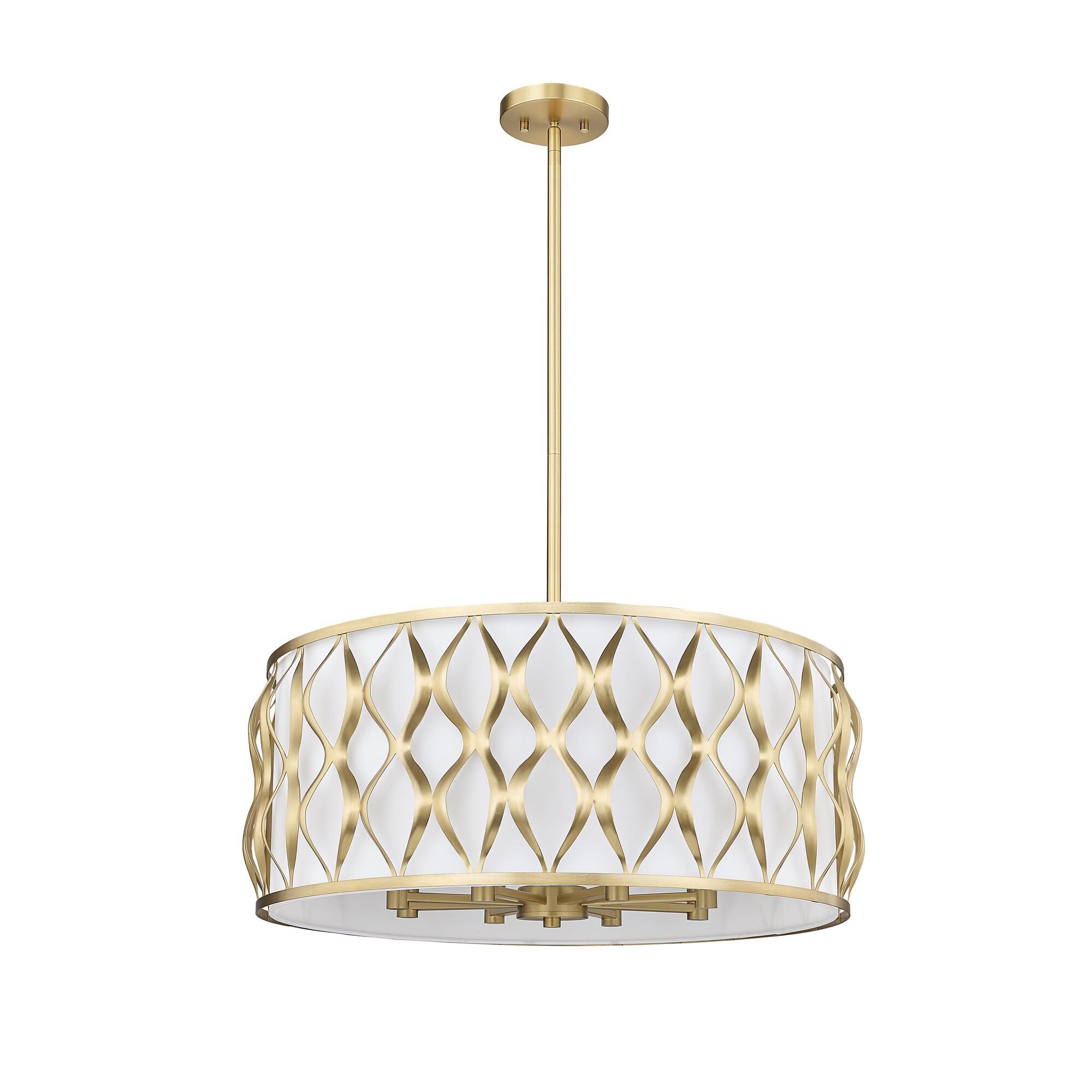 Shown in Modern Gold finish and White glass