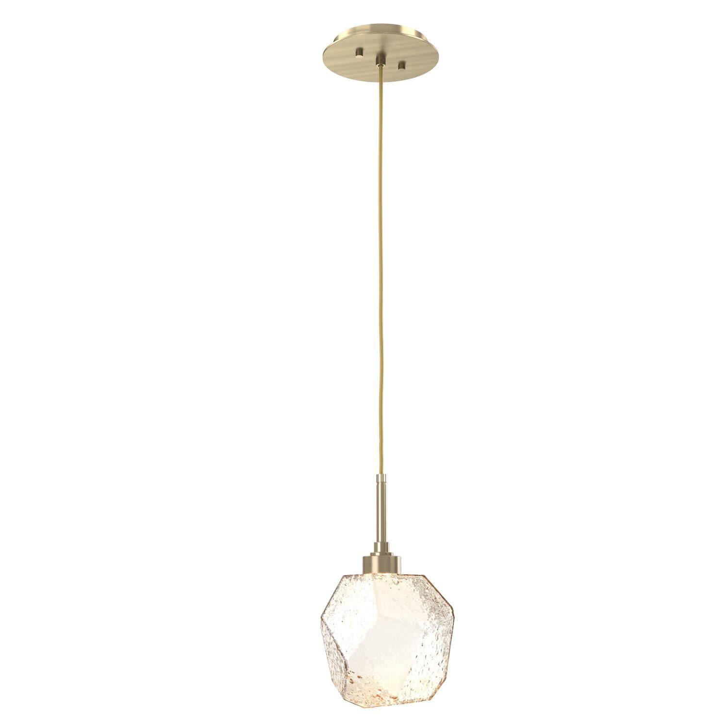 Shown in Novel Brass finish and Amber glass