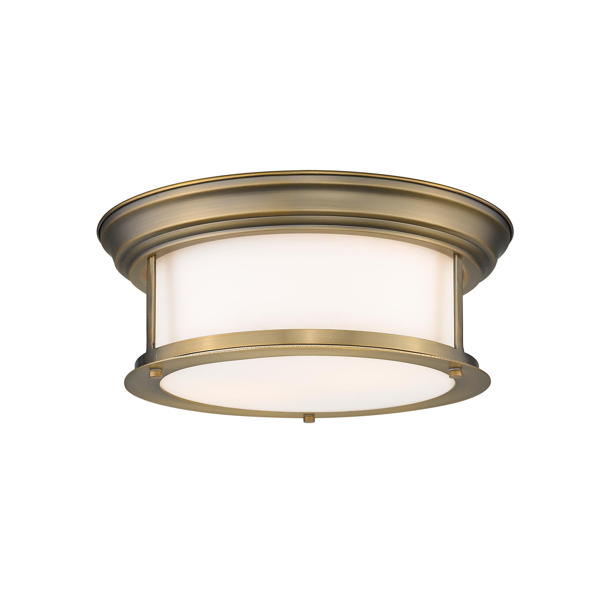 Shown in Heritage Brass finish and Glass shade