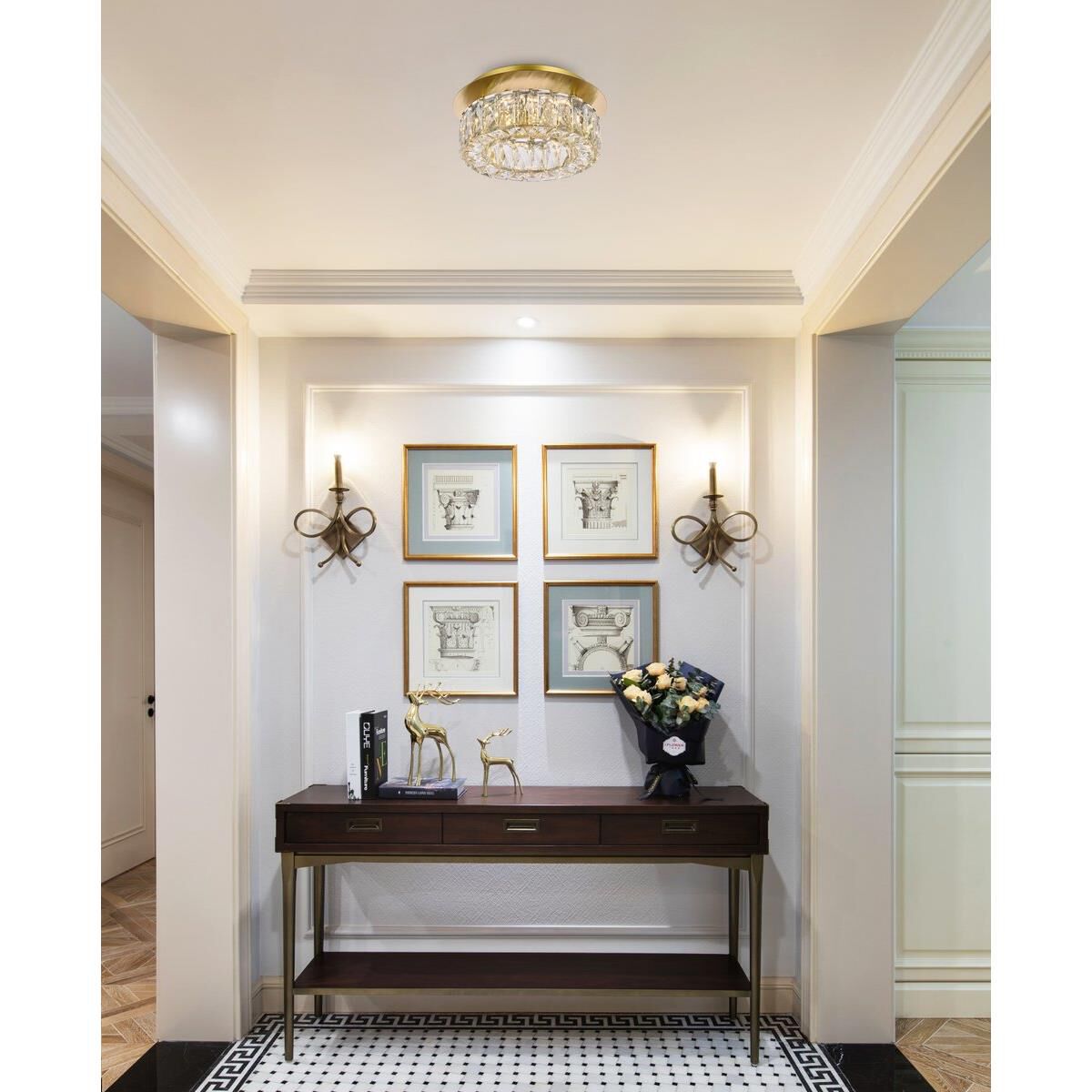 Monroe 12 Inch 1 Light LED Flush Mount by Elegant Lighting