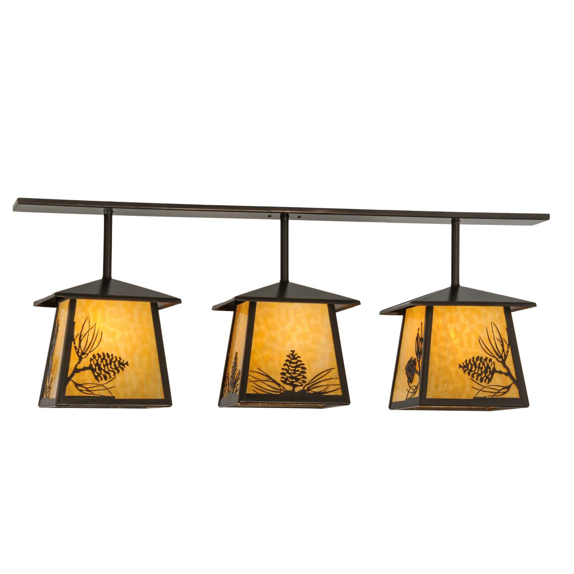 Stillwater Mountain Pine 48 Inch 3 Light Linear Suspension Light by Meyda Lighting