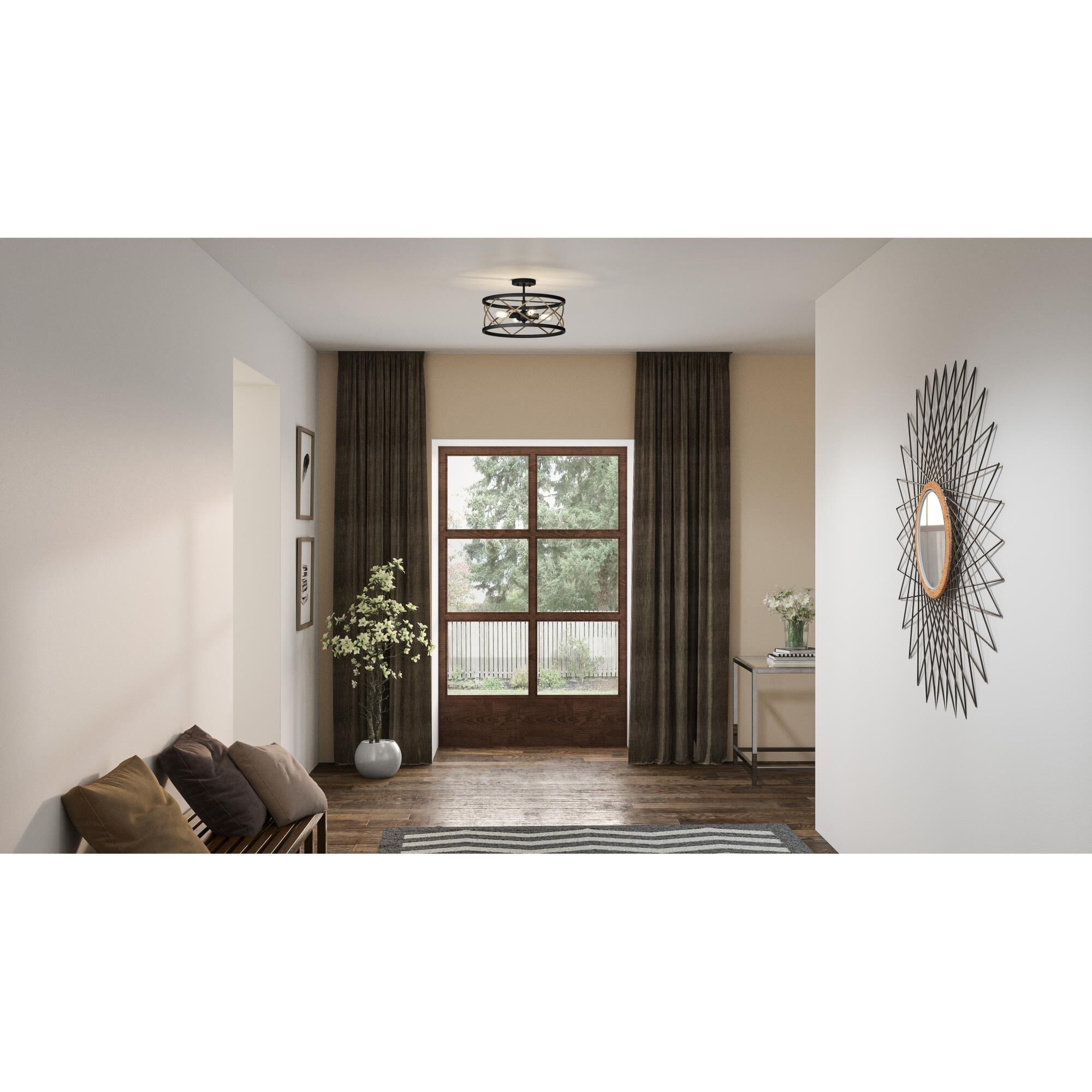 Cedar Park 18 Inch 4 Light Semi Flush Mount by Quoizel
