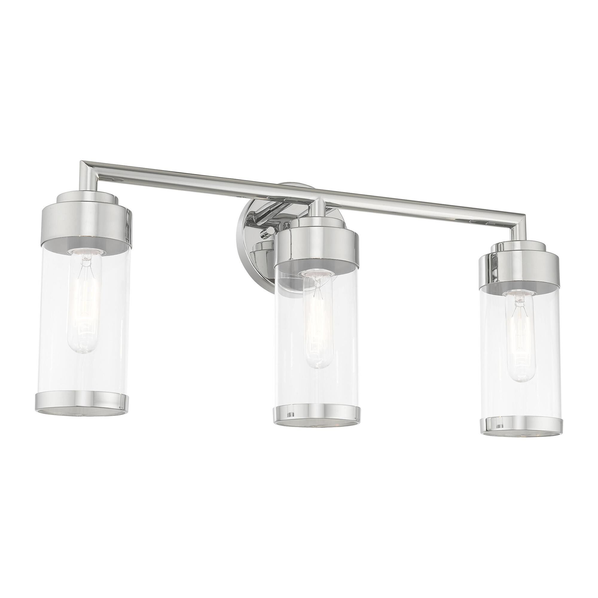 Shown in Polished Chrome finish and Clear glass