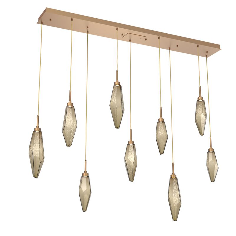Rock Crystal Linear Suspension Light by Hammerton Studio