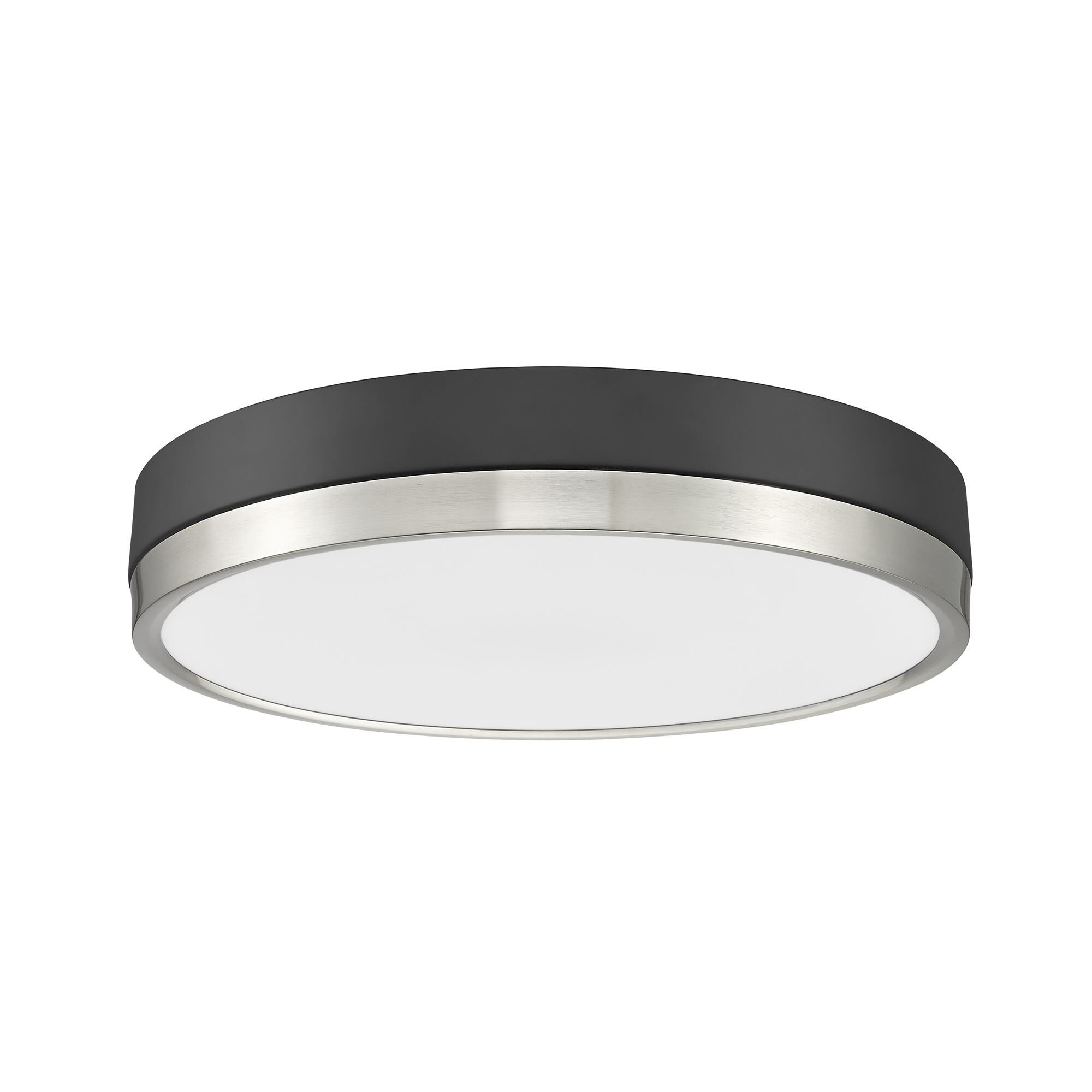 Shown in Matte Black and Brushed Nickel finish and Frosted glass