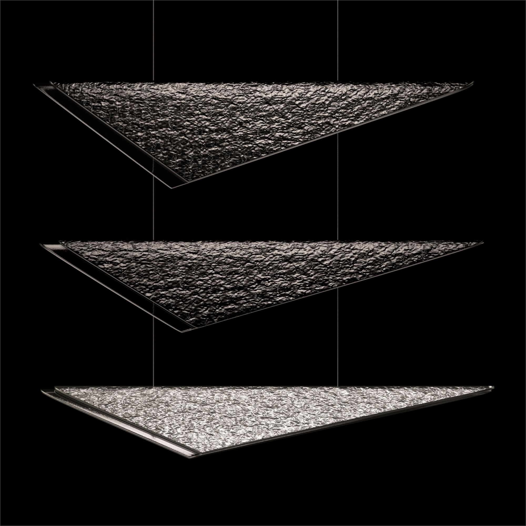 Shown in Silver finish and Smoke Hammered glass