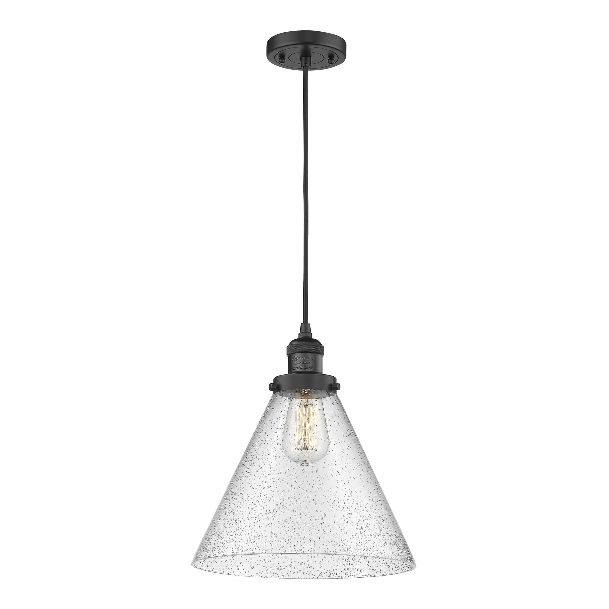 Shown in Matte Black finish and Seedy glass