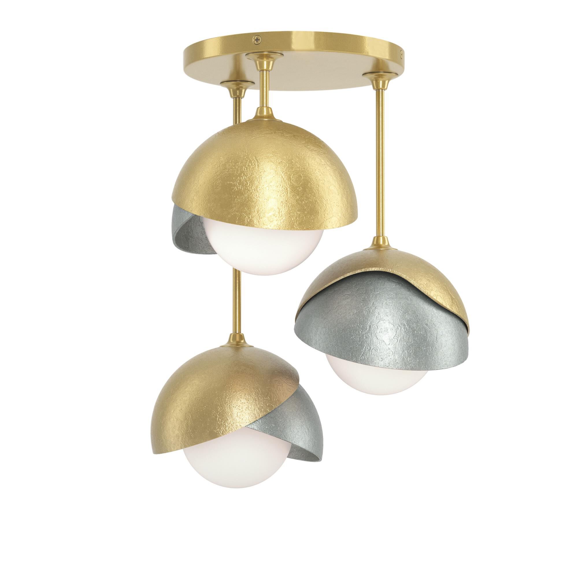 Shown in Modern Brass finish and Opal glass and Vintage Platinum  accent