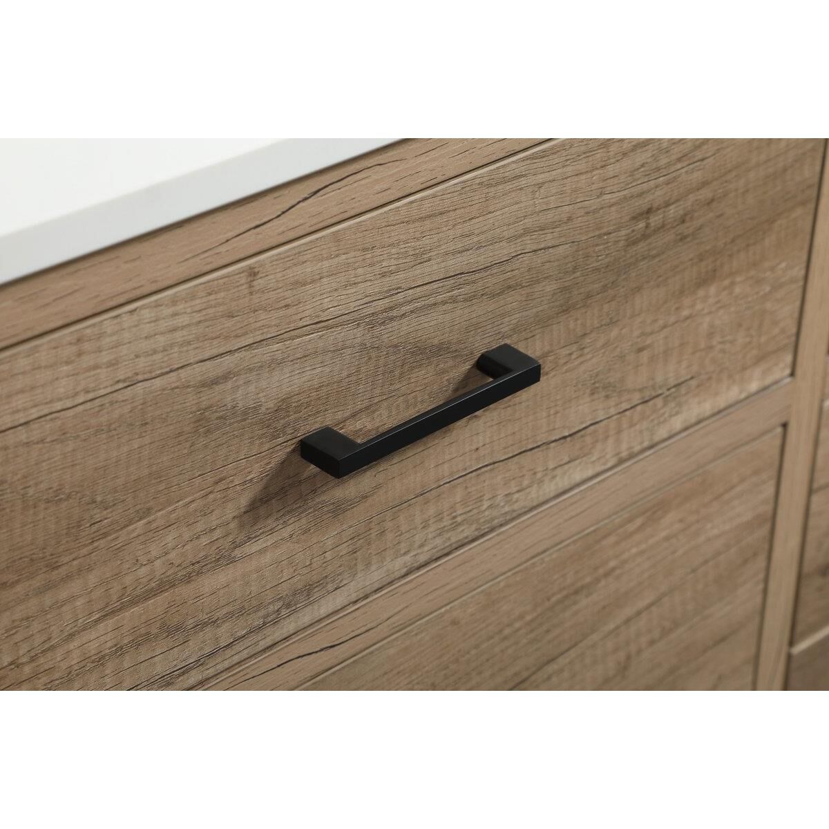 Shown in Natural Oak finish and With Backsplash accent