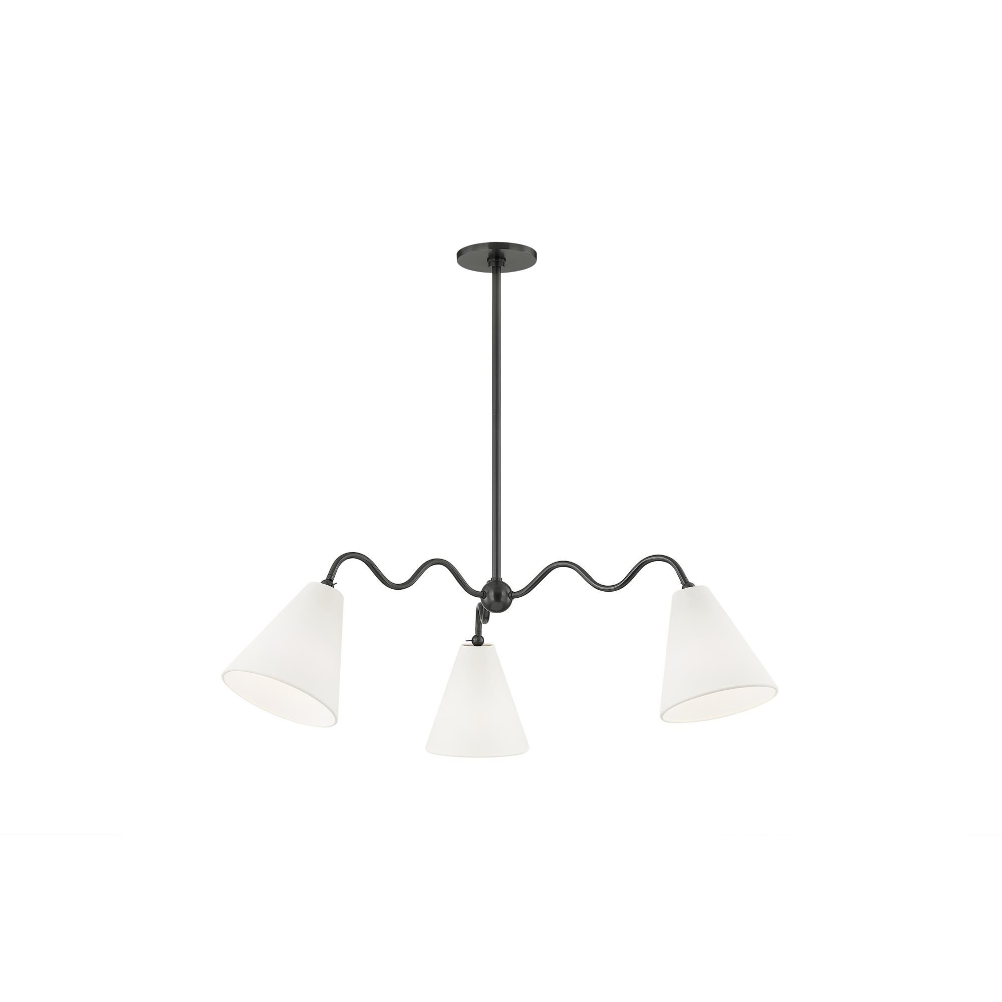 Shown in Old Bronze finish and White Linen shade