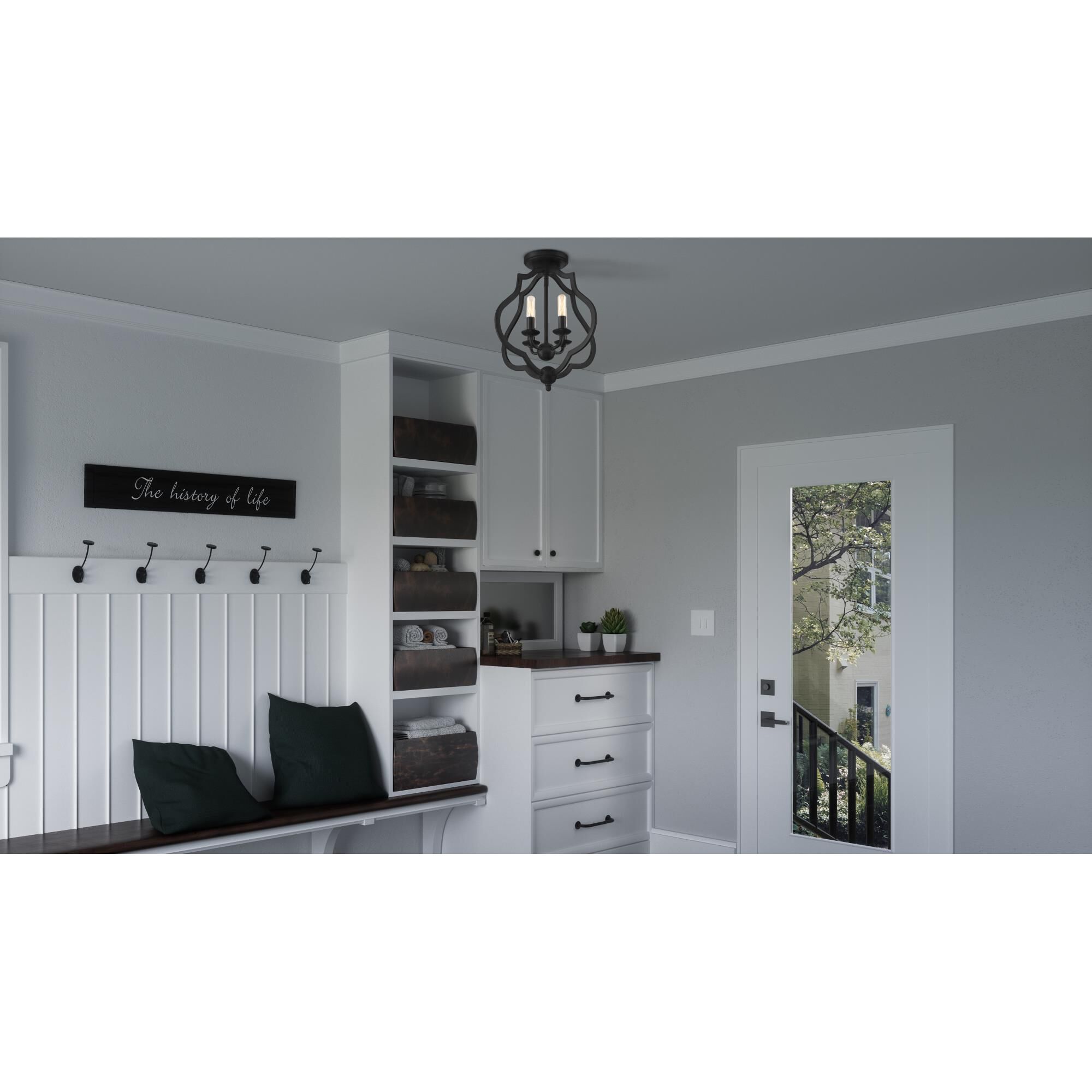 15 Inch 4 Light Semi Flush Mount by Quoizel