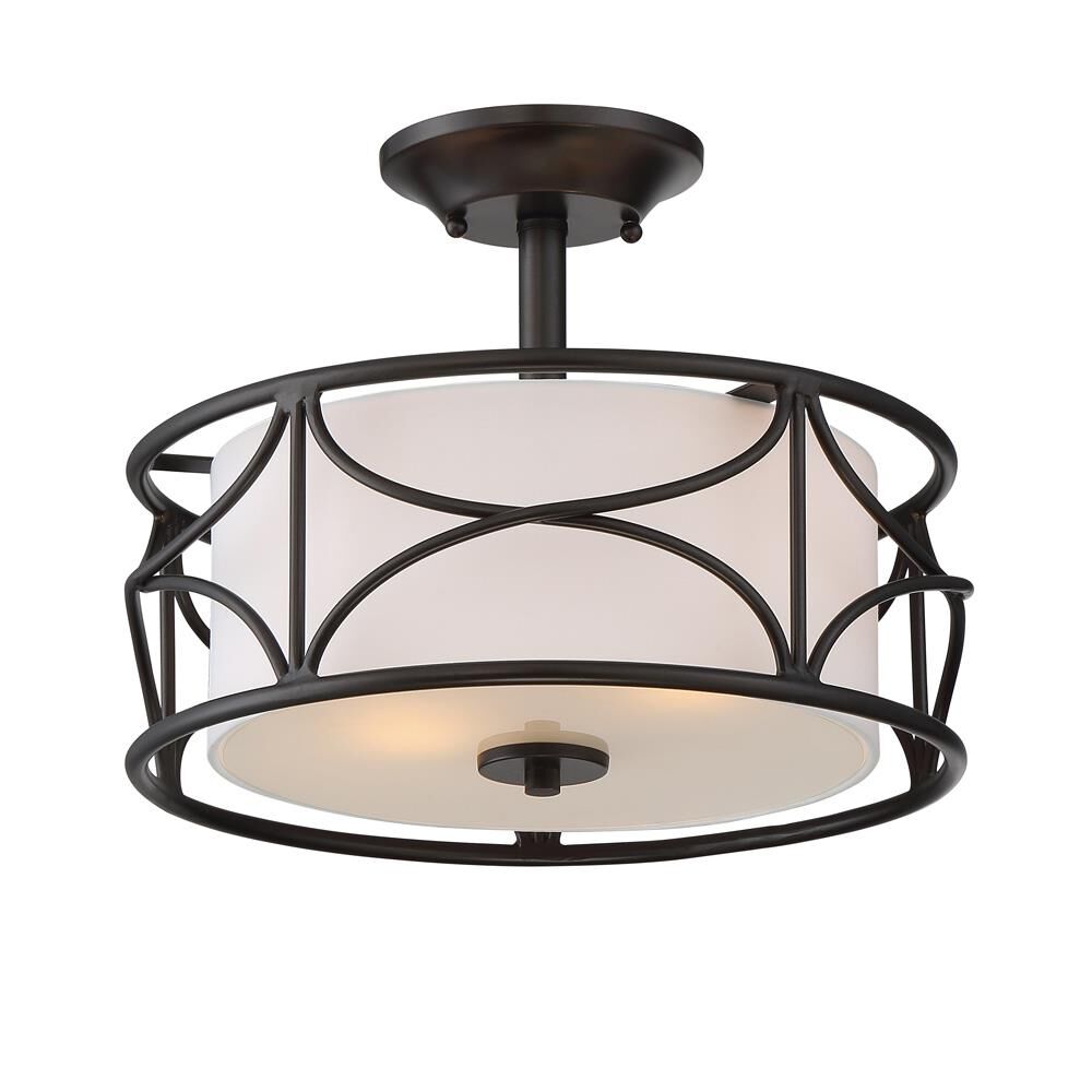 Shown in Oil Rubbed Bronze finish and Fabric shade