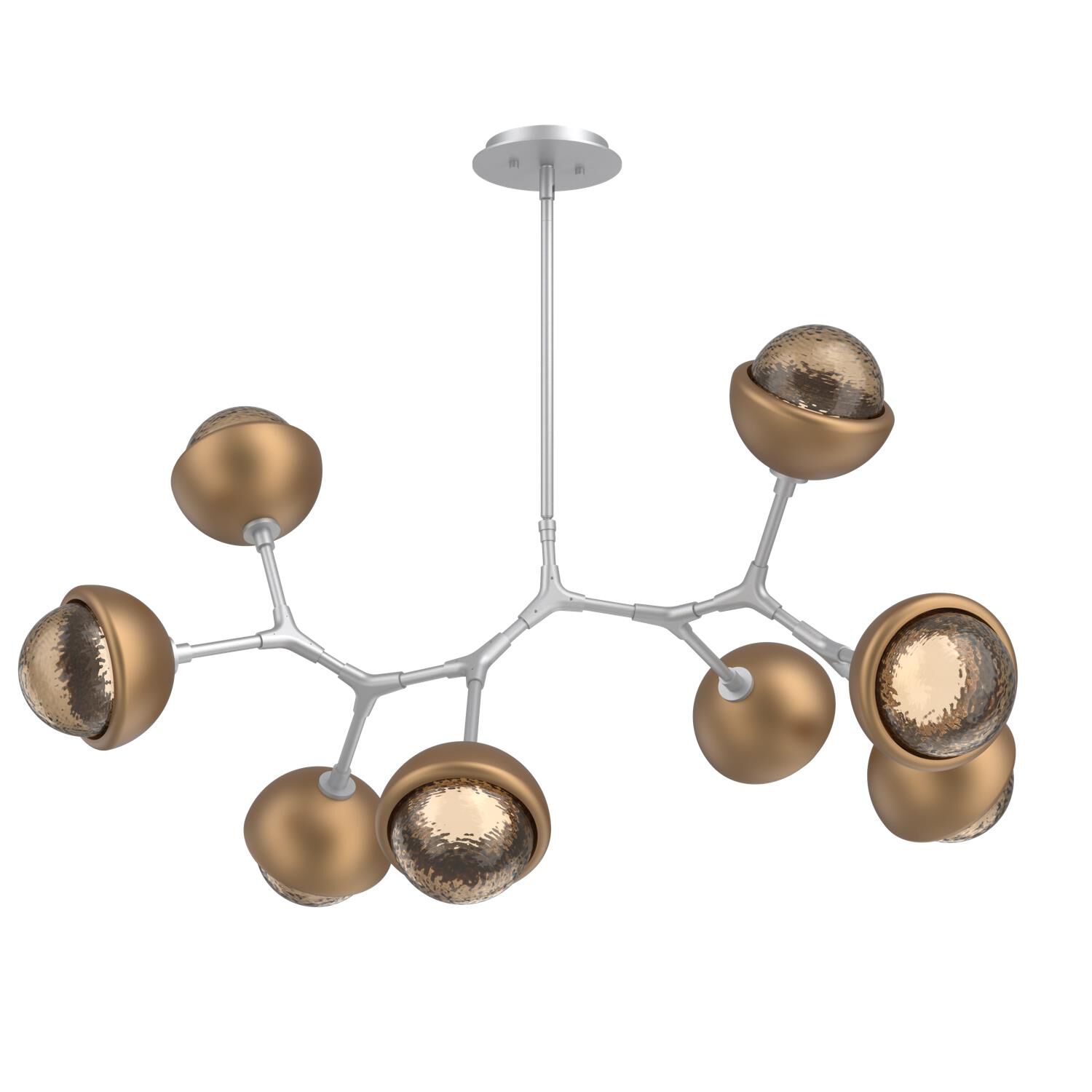Shown in Classic Silver finish and Bronze glass and Novel Brass accent
