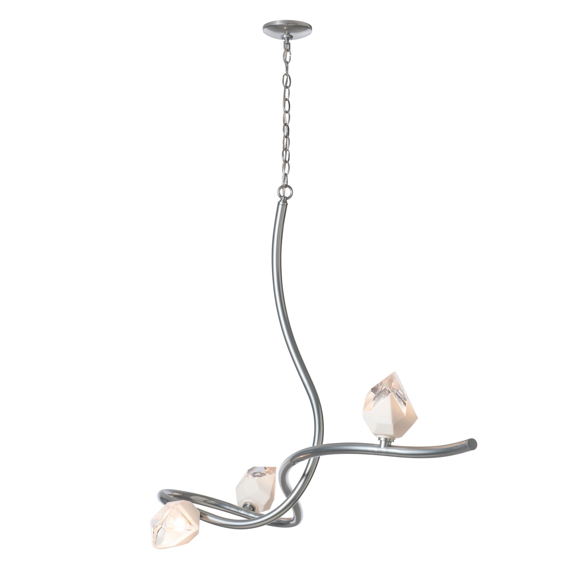 Shown in Sterling finish and White Crystal glass