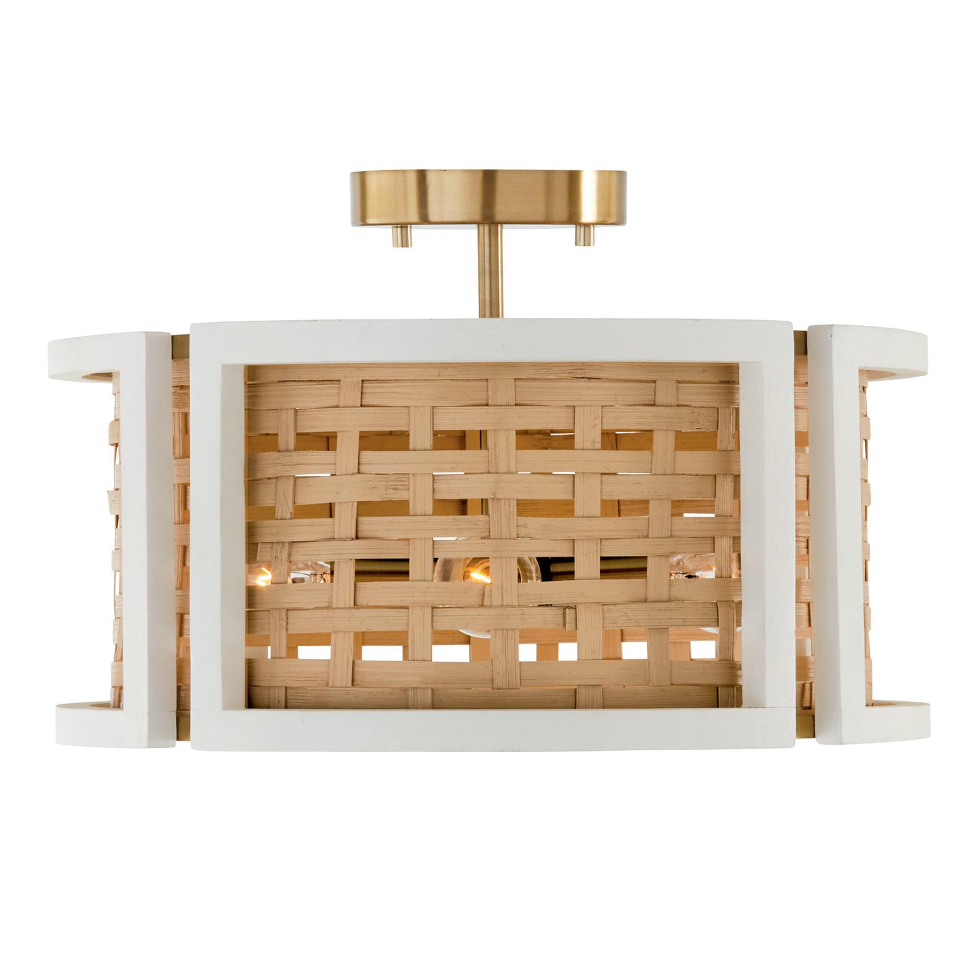 Shown in Flat White And Matte Brass finish