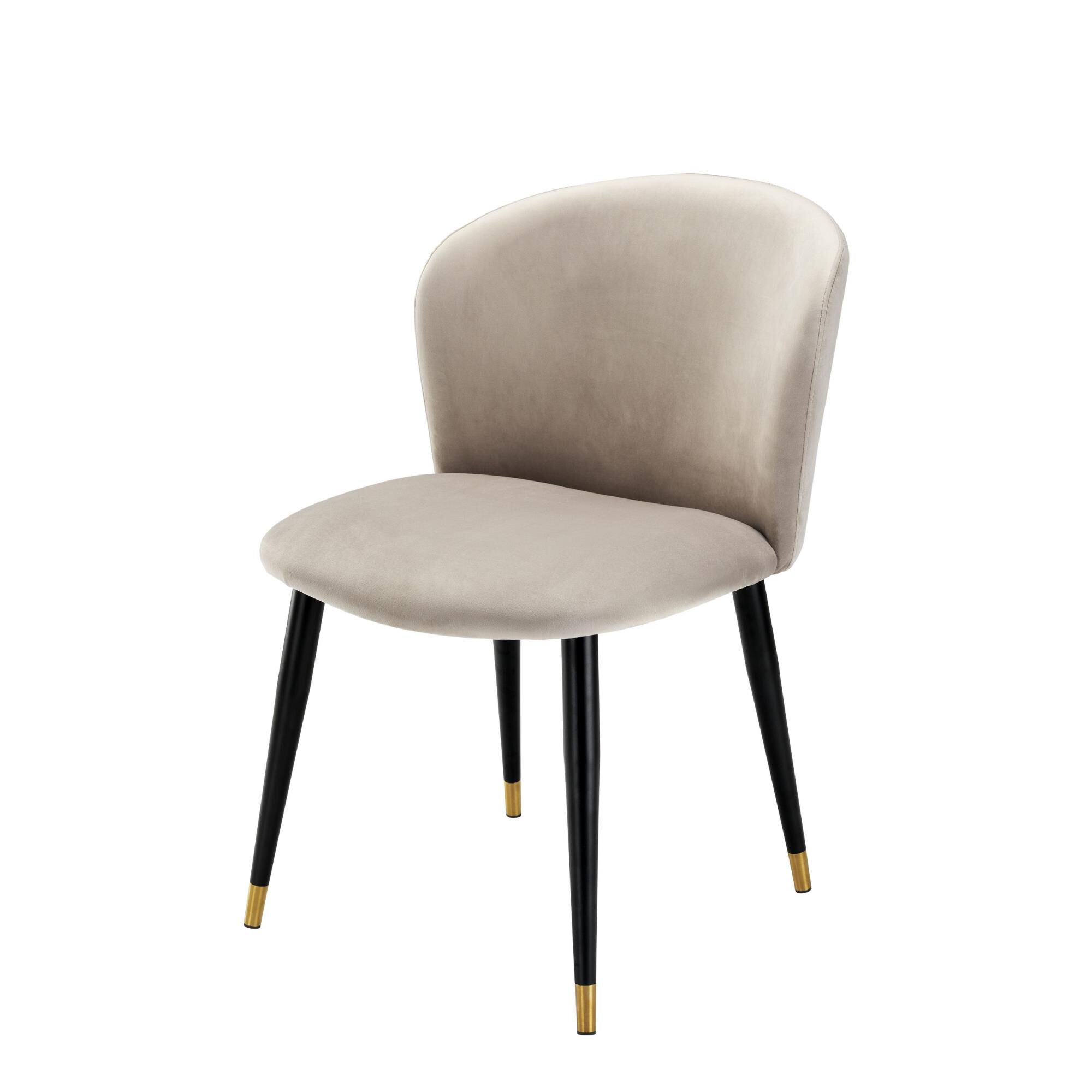 Shown in Roche Beige Velvet | Black & Gold Finish Legs finish