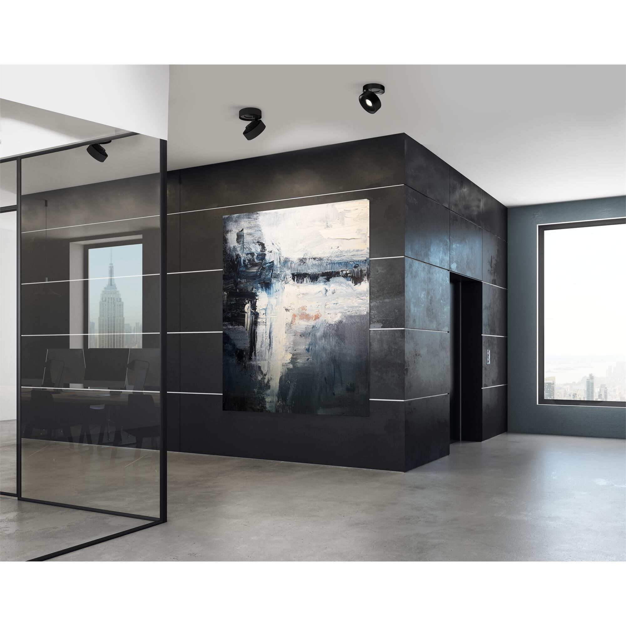 Shown in Black finish and Frosted Acrylic Diffuser glass