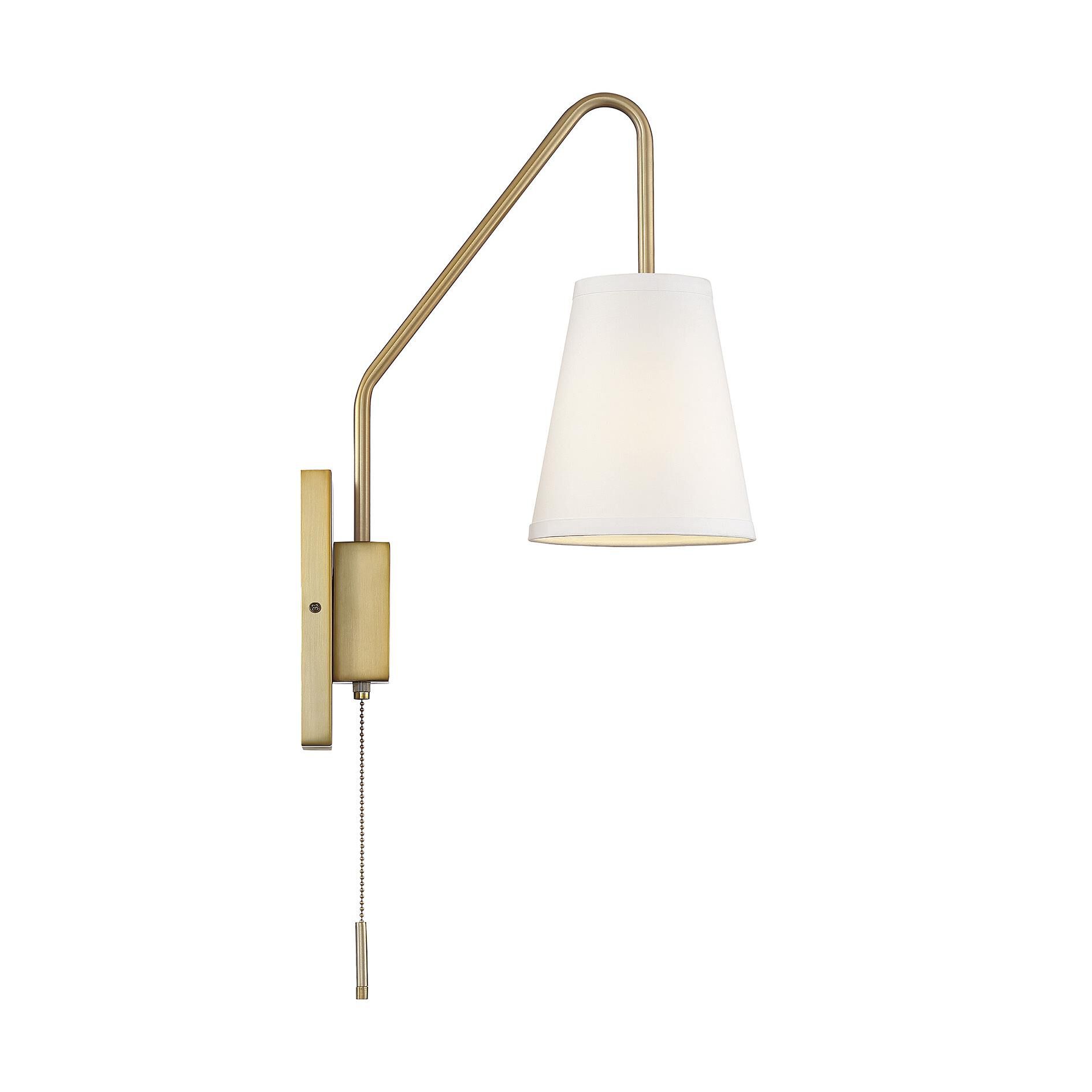 Shown in Warm Brass finish and White shade