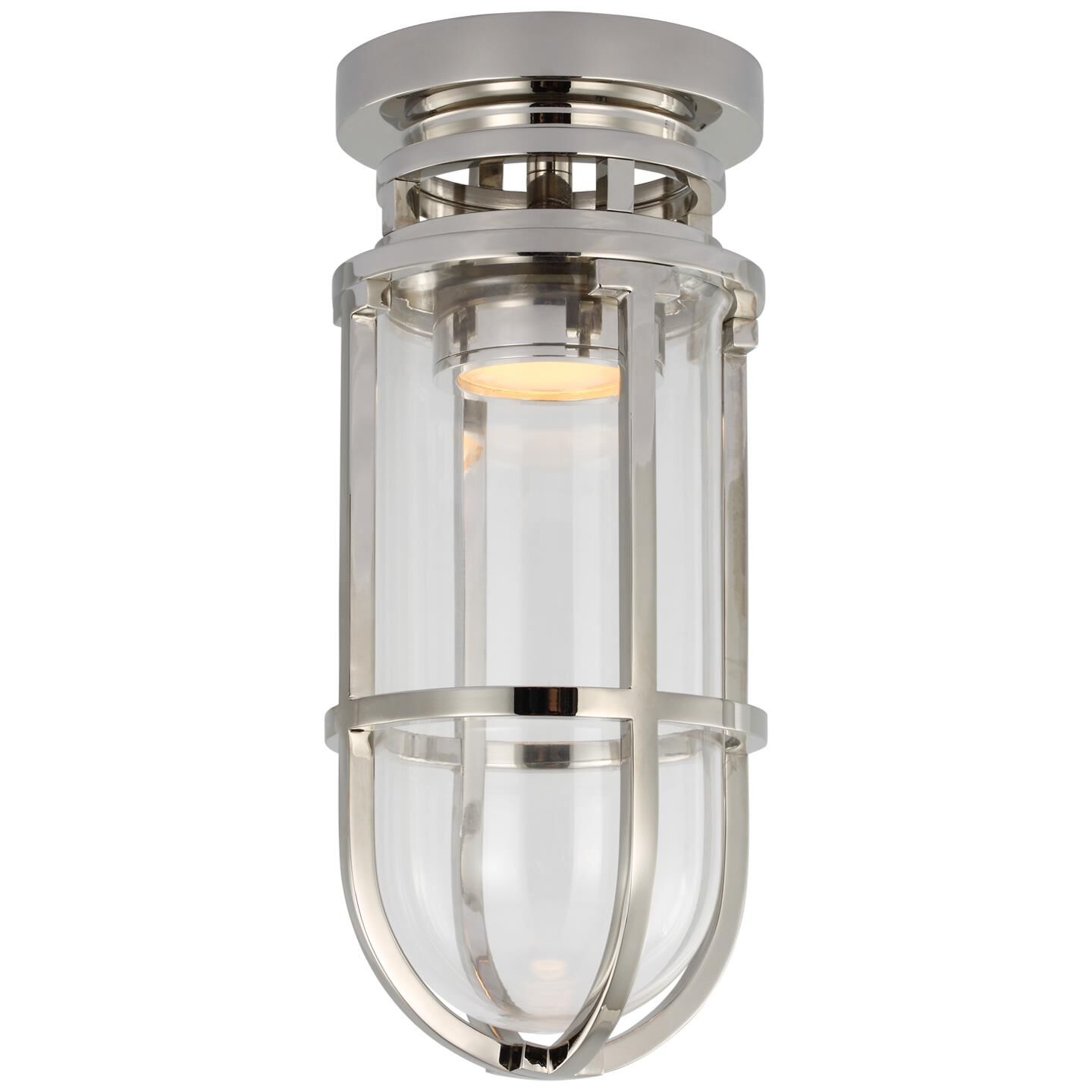 Shown in Polished Nickel finish and Clear Glass shade