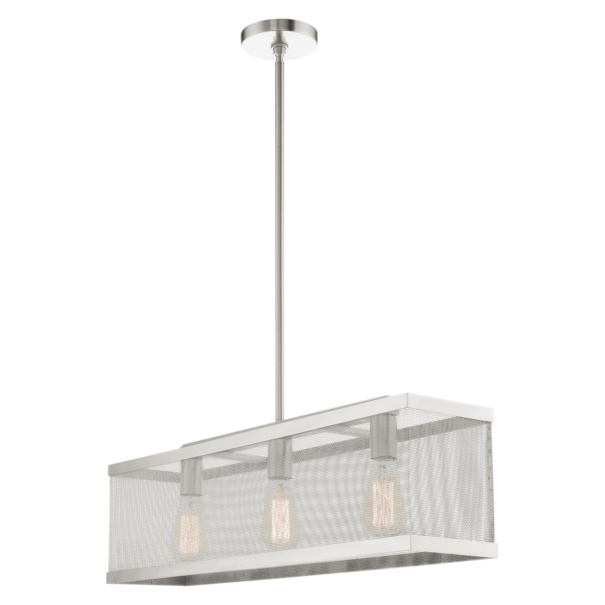 Industro 30 Inch 3 Light Linear Suspension Light by Livex Lighting