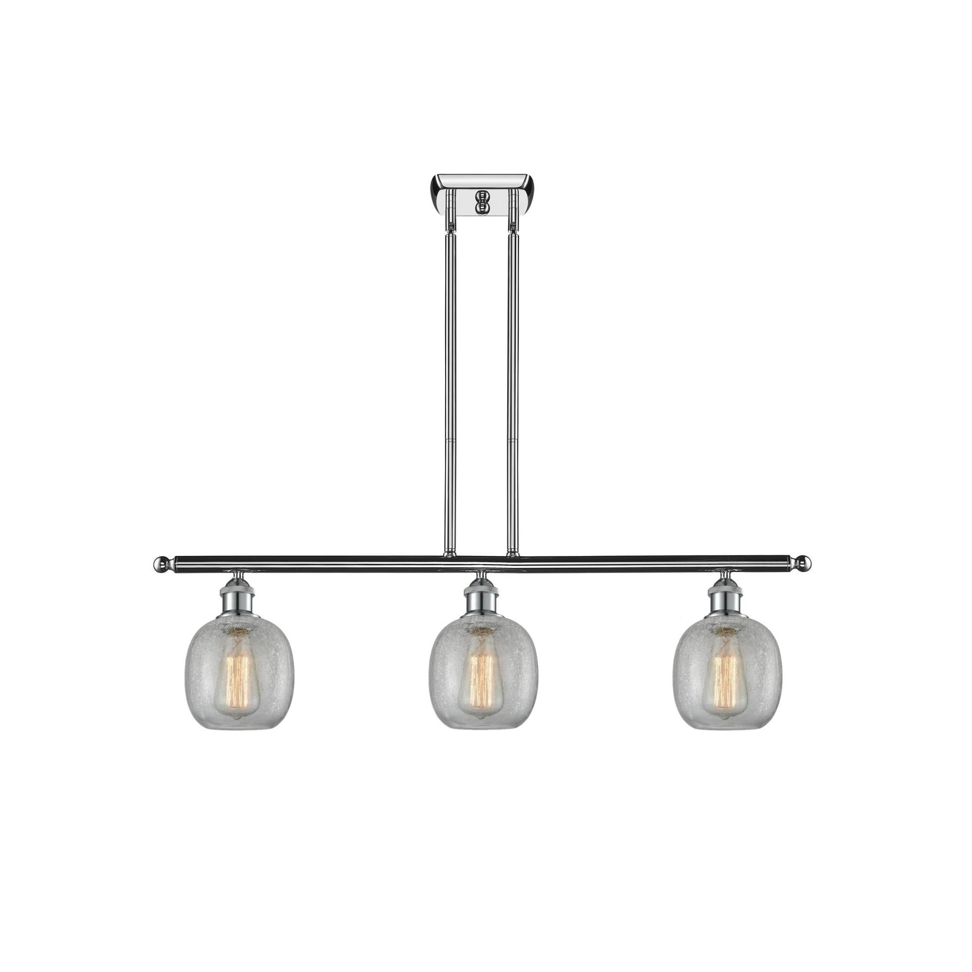 Shown in Polished Chrome finish and Clear Crackle glass