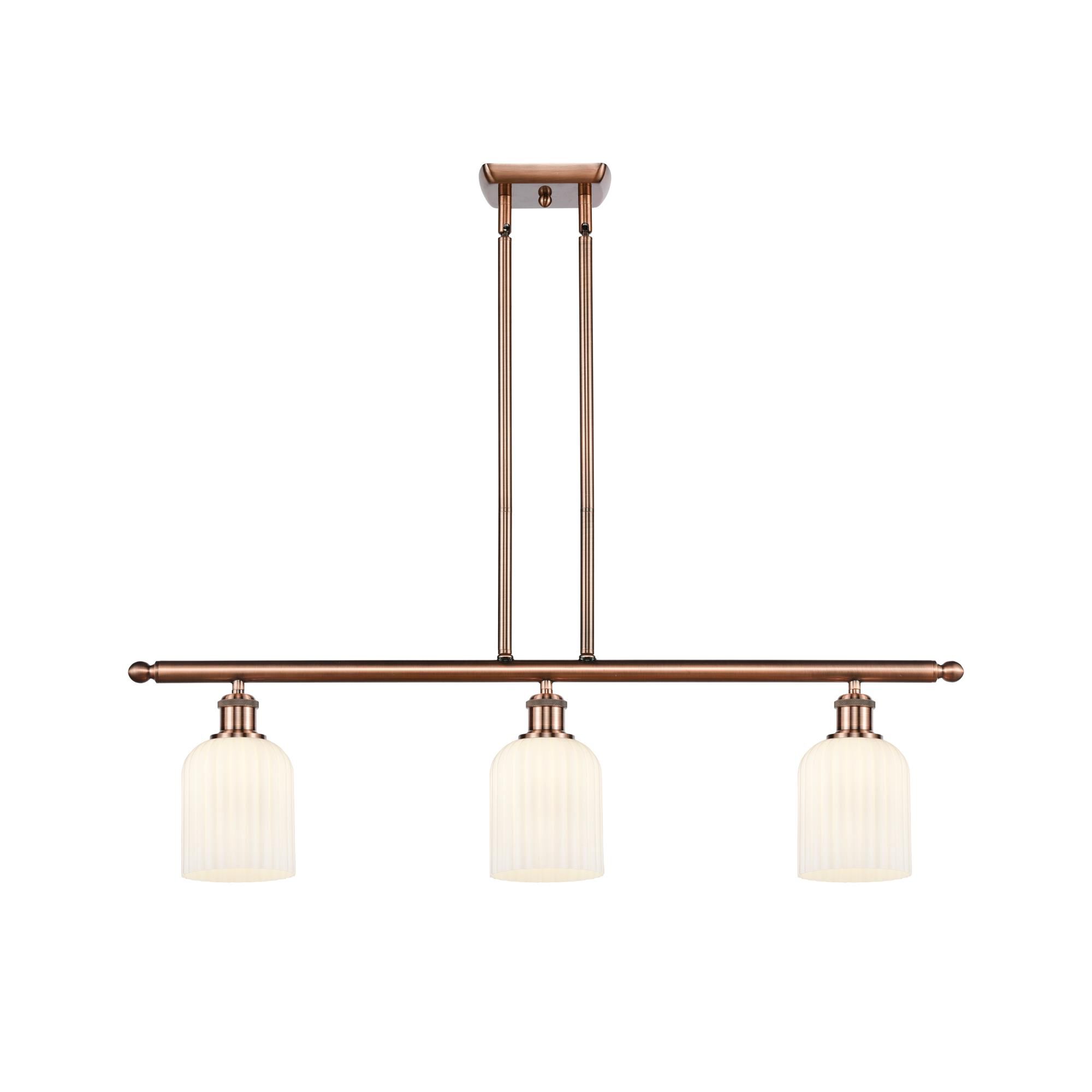 Shown in Antique Copper finish and Gloss White shade