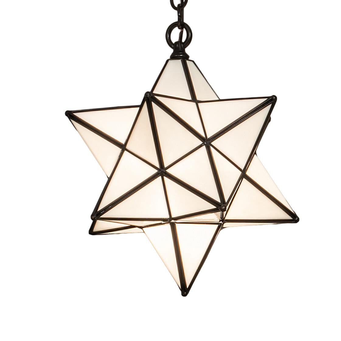 Shown in Craftsman Brown Finish finish and White glass