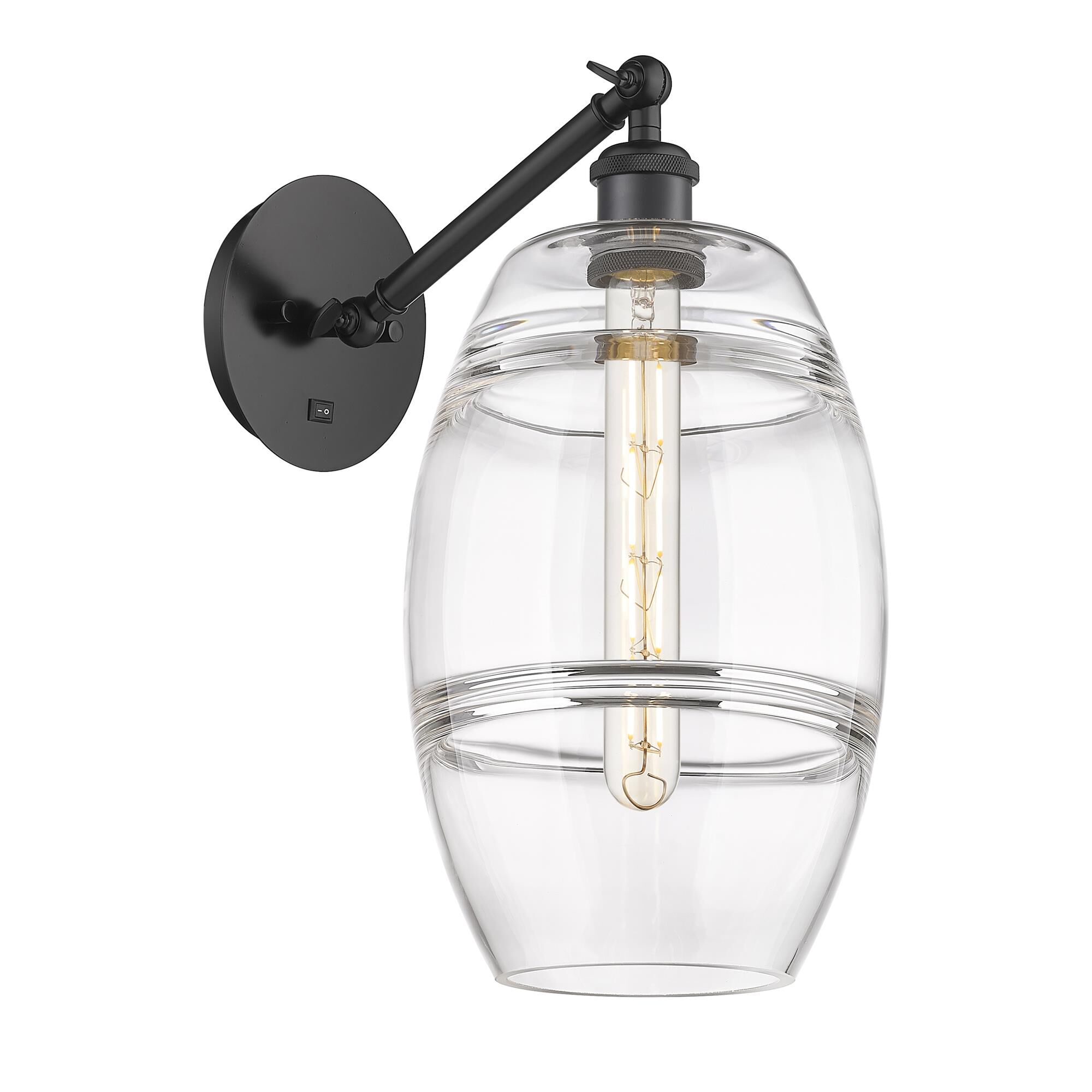 Shown in Matte Black finish and Clear glass