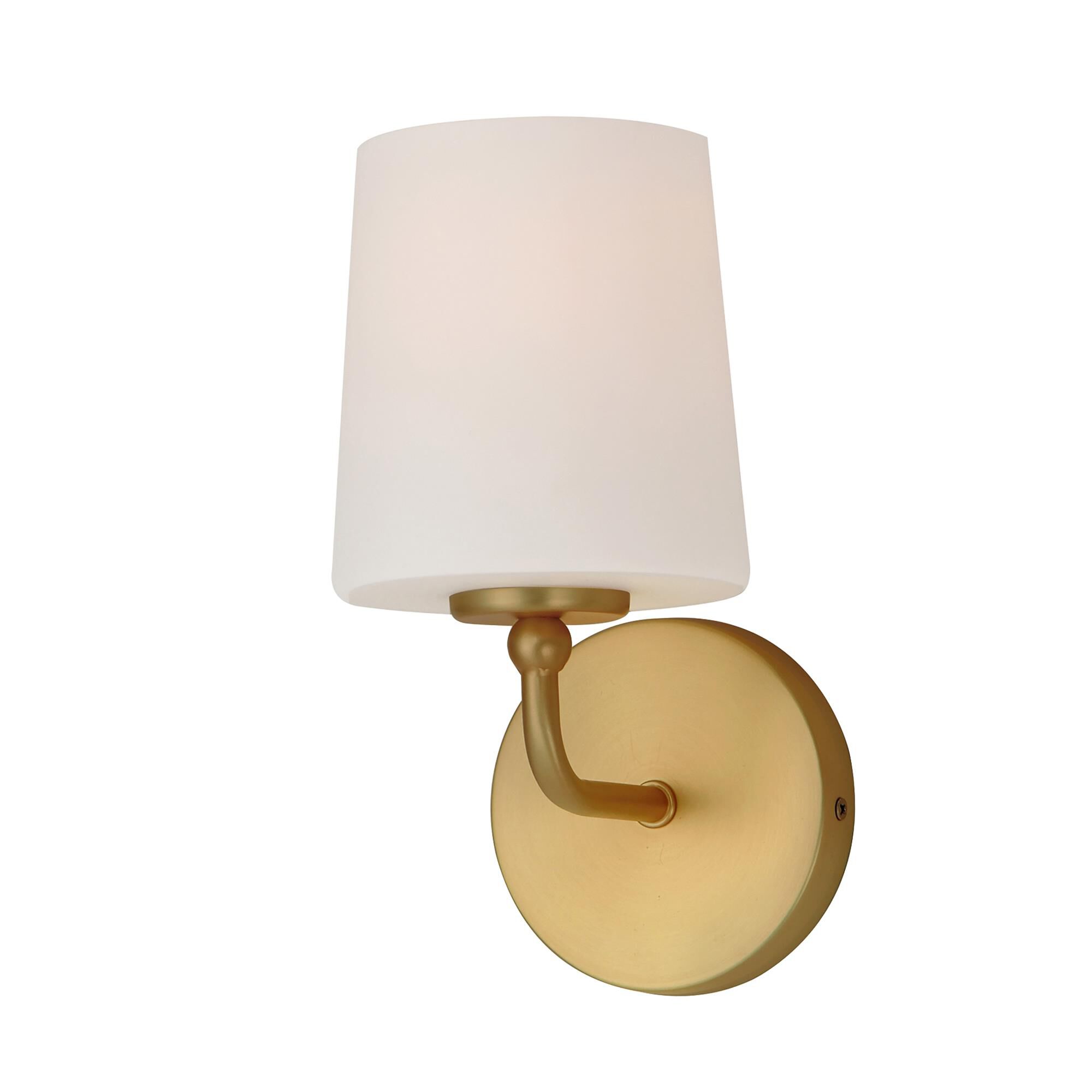 Shown in Satin Brass finish and Satin White glass