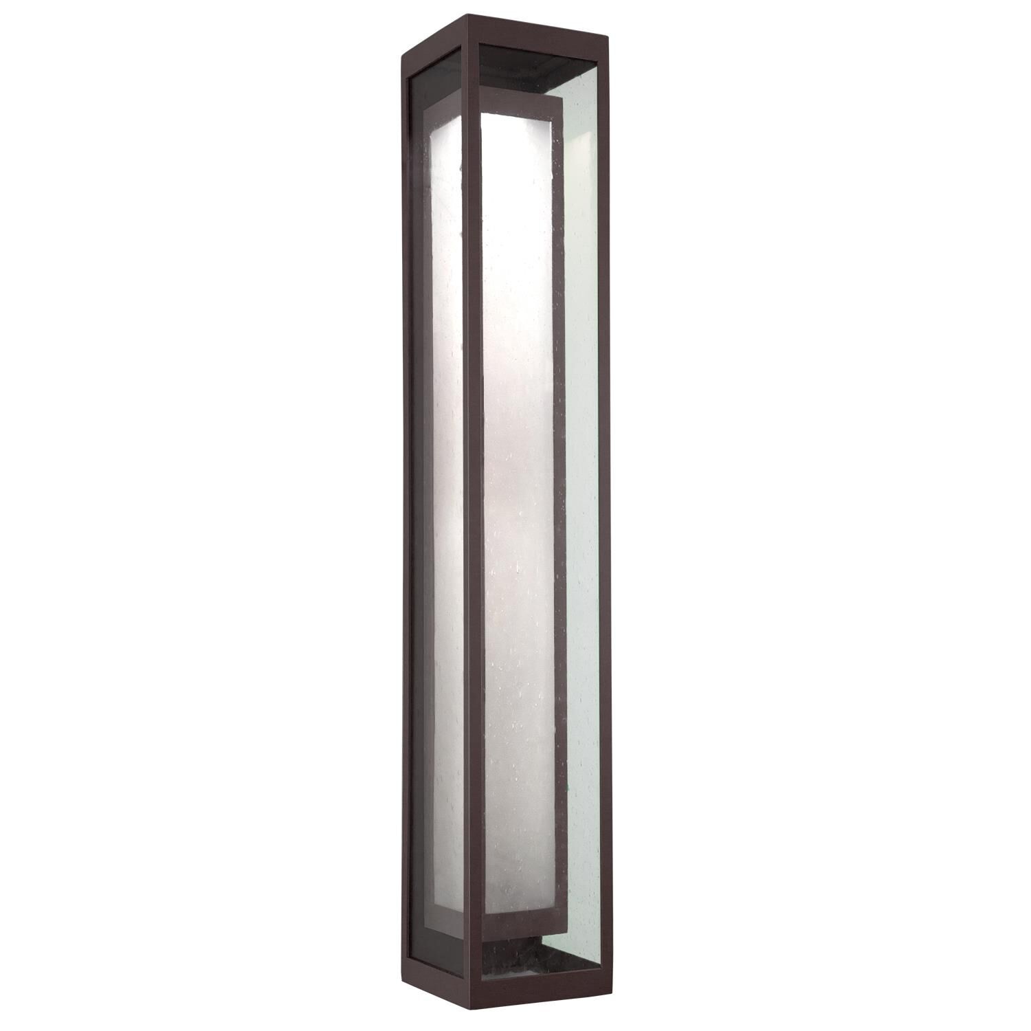 Shown in Statuary Bronze finish and Clear Seeded and Frosted glass