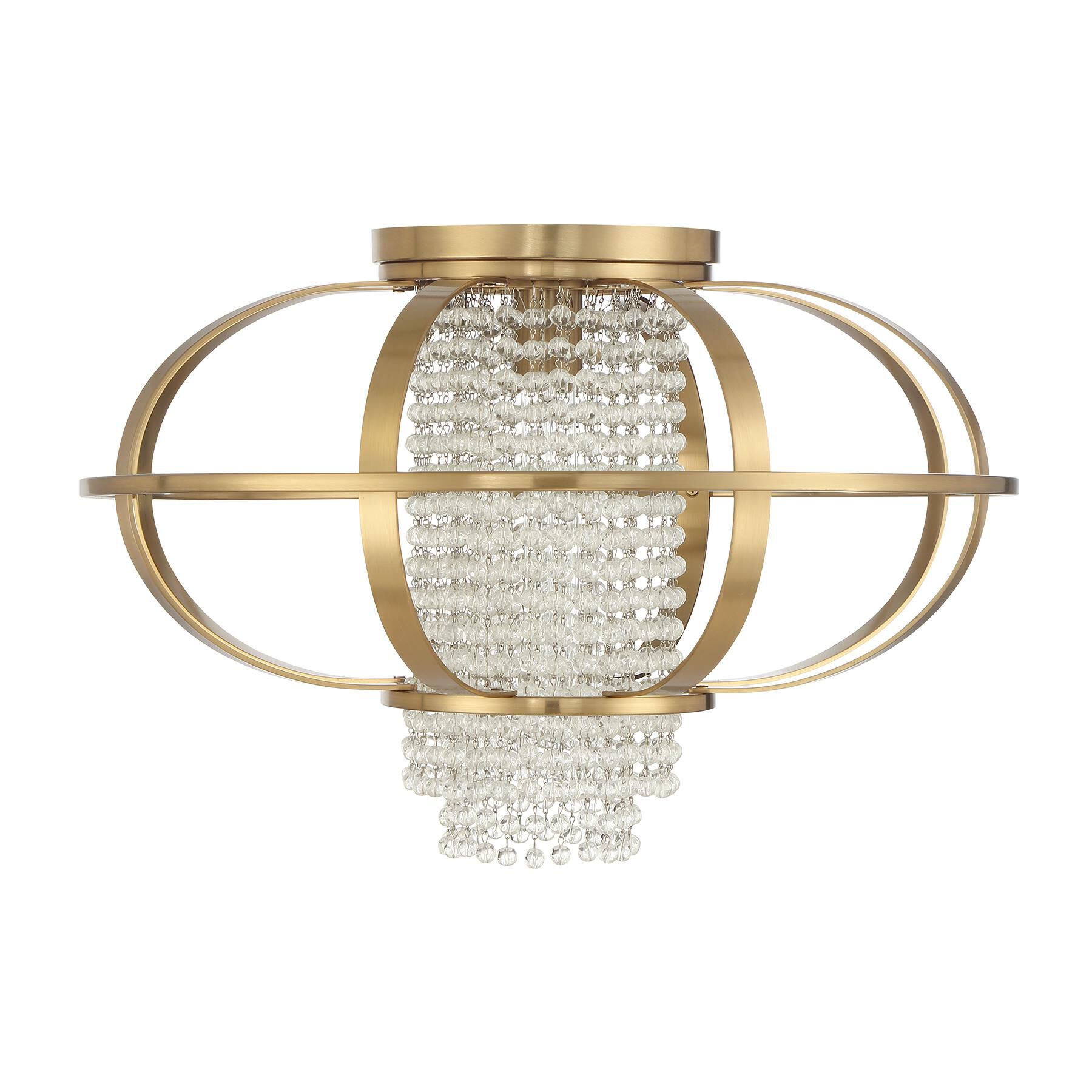 Shown in Warm Brass finish and Clear crystal